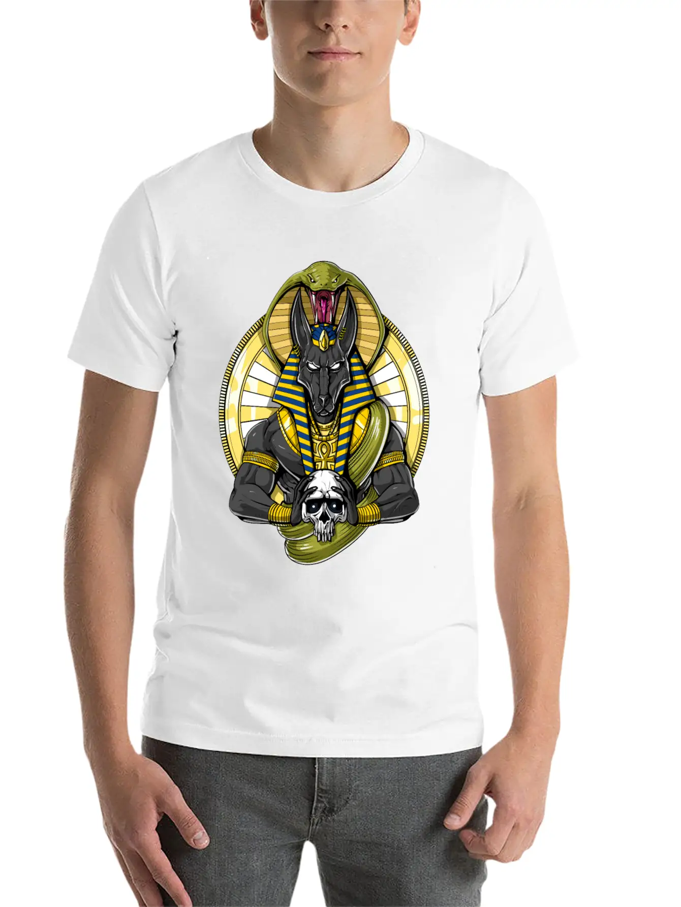 Anubis Egyptian God Wolf Basic Graphic T-Shirt – Daily Comfort In Soft Cotton
