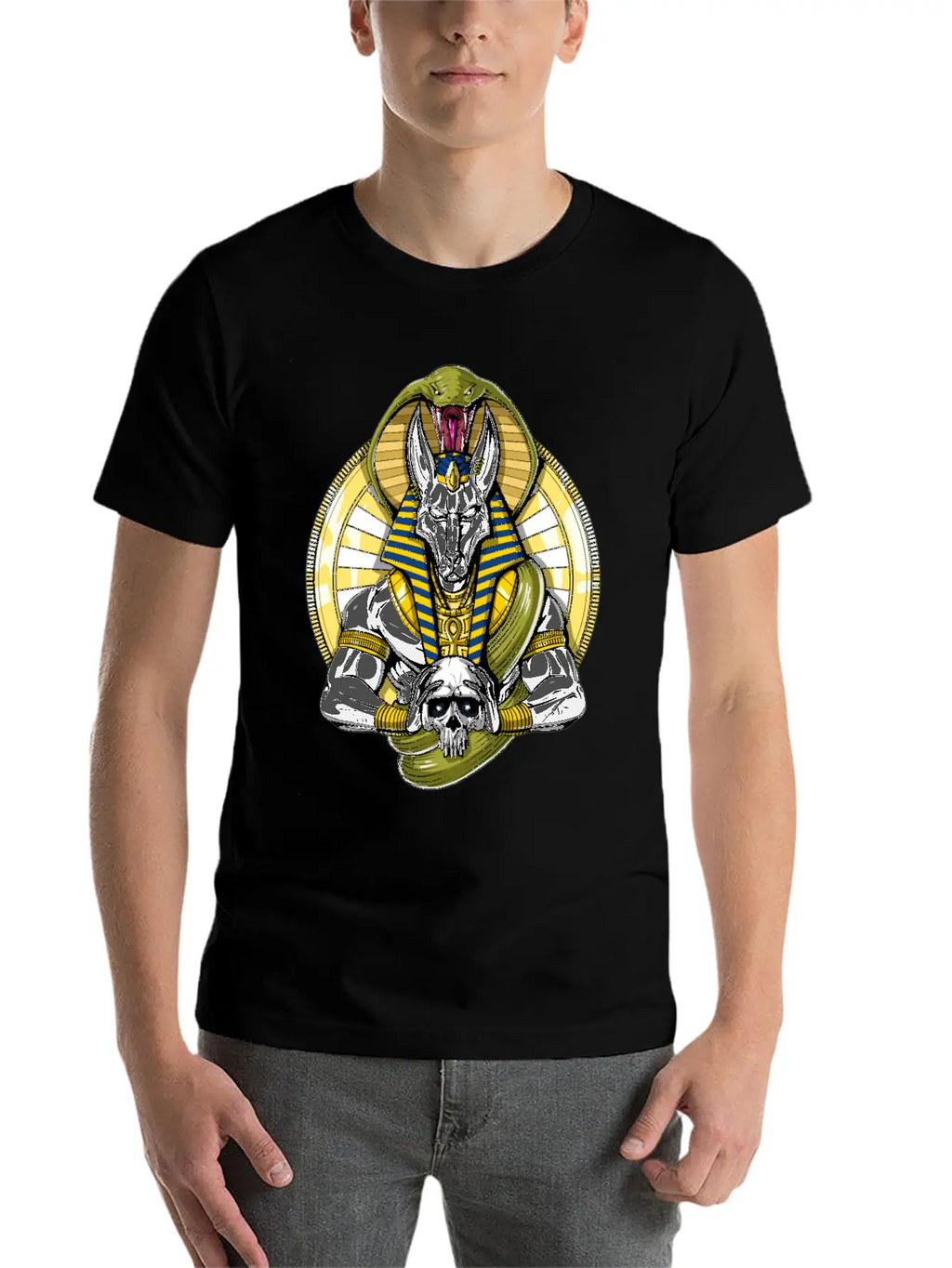 Anubis Egyptian God Wolf Basic Graphic T-Shirt – Daily Comfort In Soft Cotton