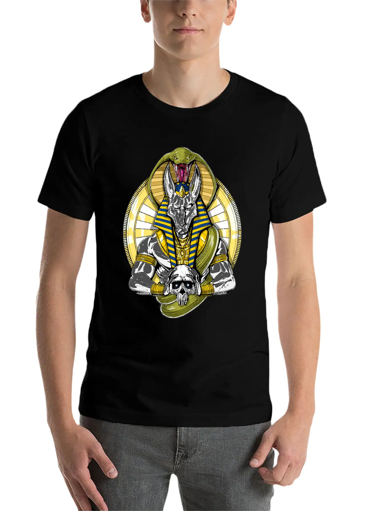 Anubis Egyptian God Wolf Basic Graphic T-Shirt – Daily Comfort In Soft Cotton
