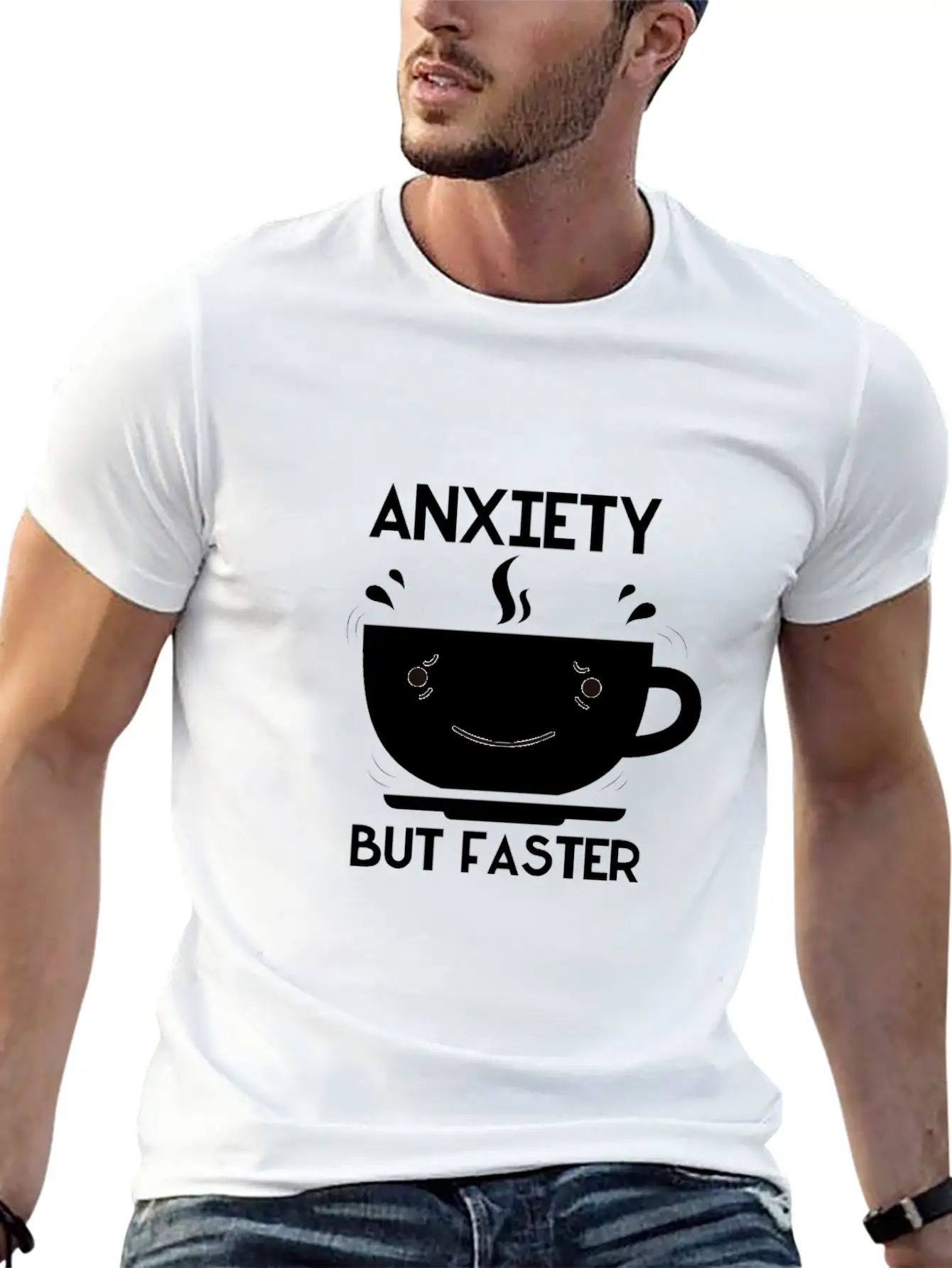 Anxiety But Faster Basic Graphic T-Shirt – Daily Comfort In Soft Cotton