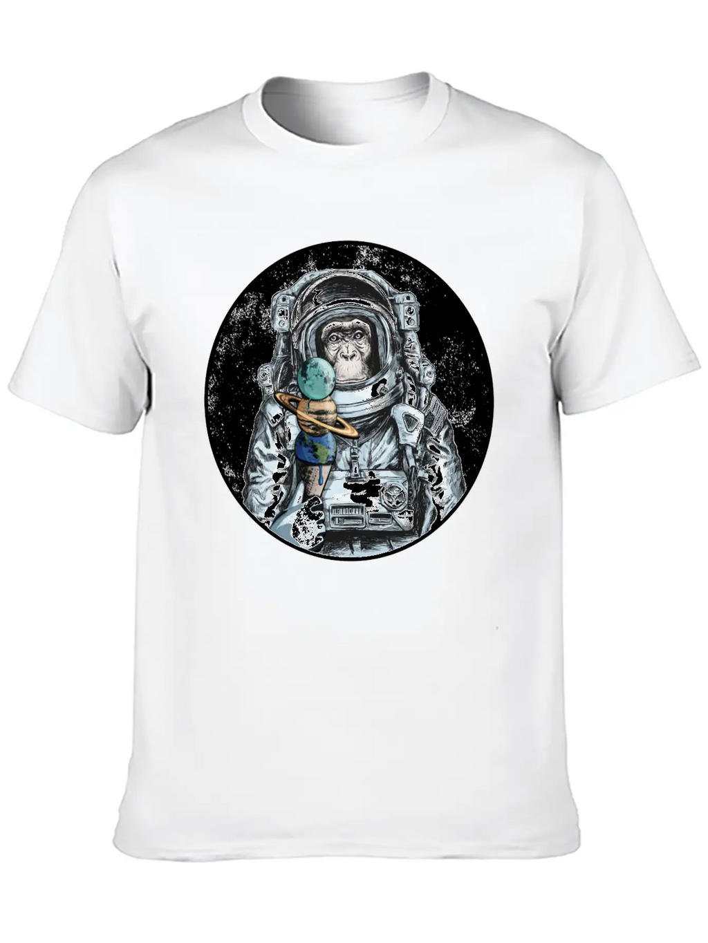 Ape Astronaut Outer Space Ice Cream Moon Monkey Unisex Casual T-Shirt – Clean Design For Daily Comfort