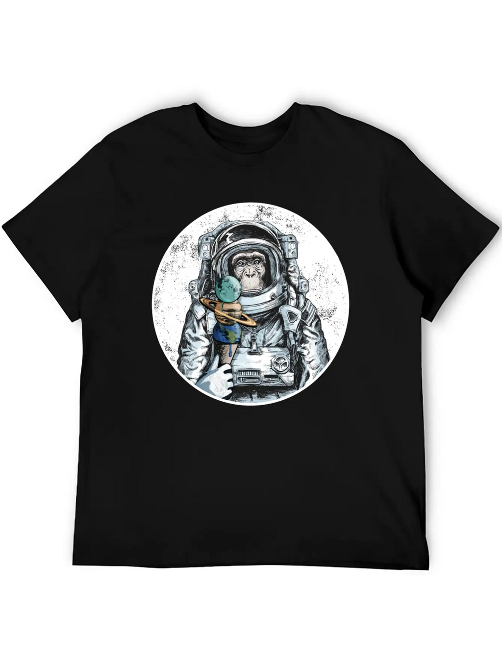 Ape Astronaut Outer Space Ice Cream Moon Monkey Unisex Casual T-Shirt – Clean Design For Daily Comfort