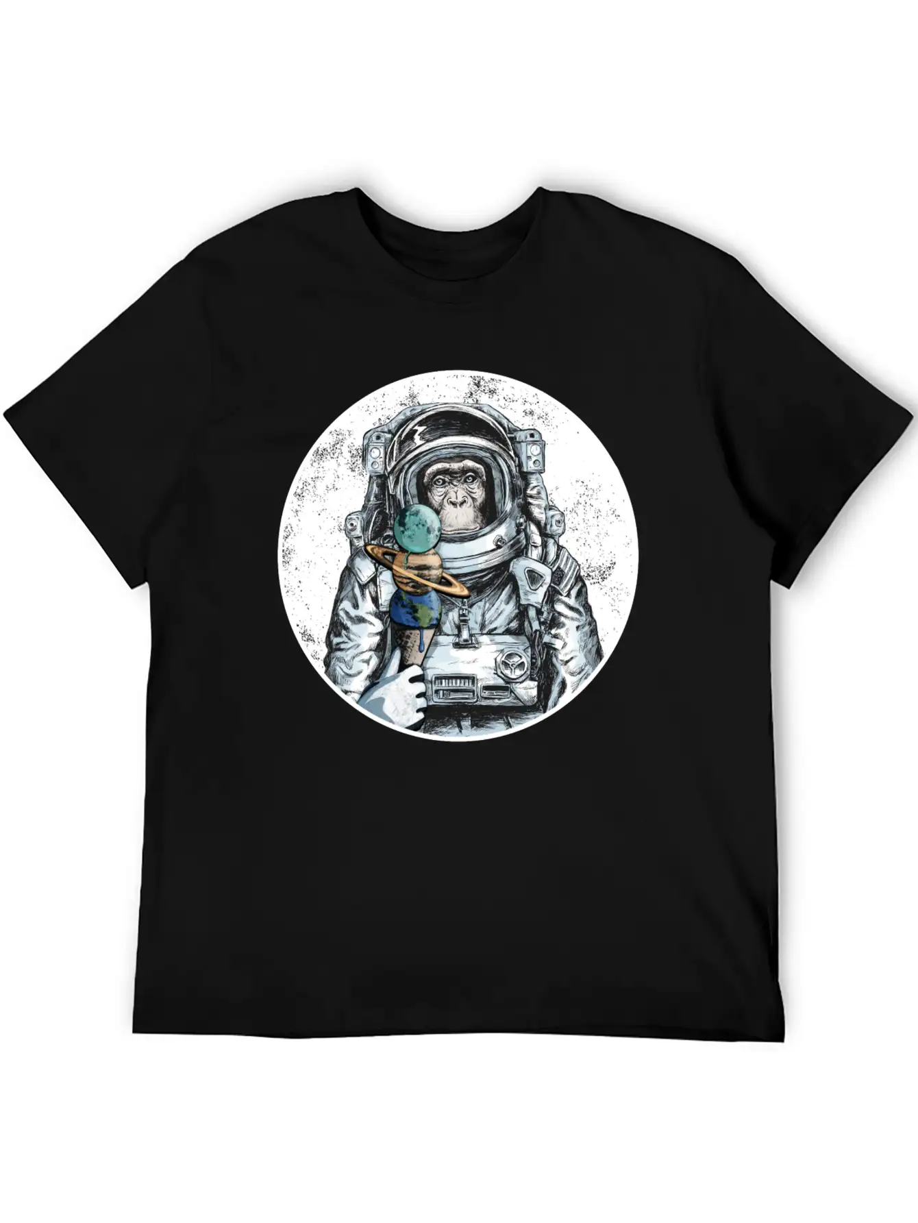 Ape Astronaut Outer Space Ice Cream Moon Monkey Unisex Casual T-Shirt – Clean Design For Daily Comfort