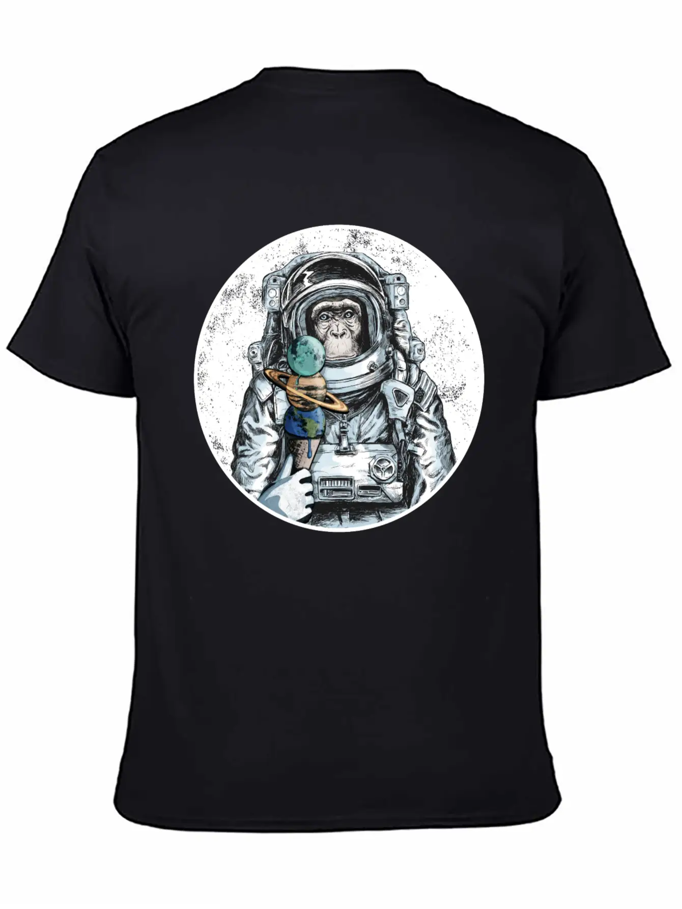 Ape Astronaut Outer Space Ice Cream Moon Monkey Unisex Casual T-Shirt – Clean Design For Daily Comfort