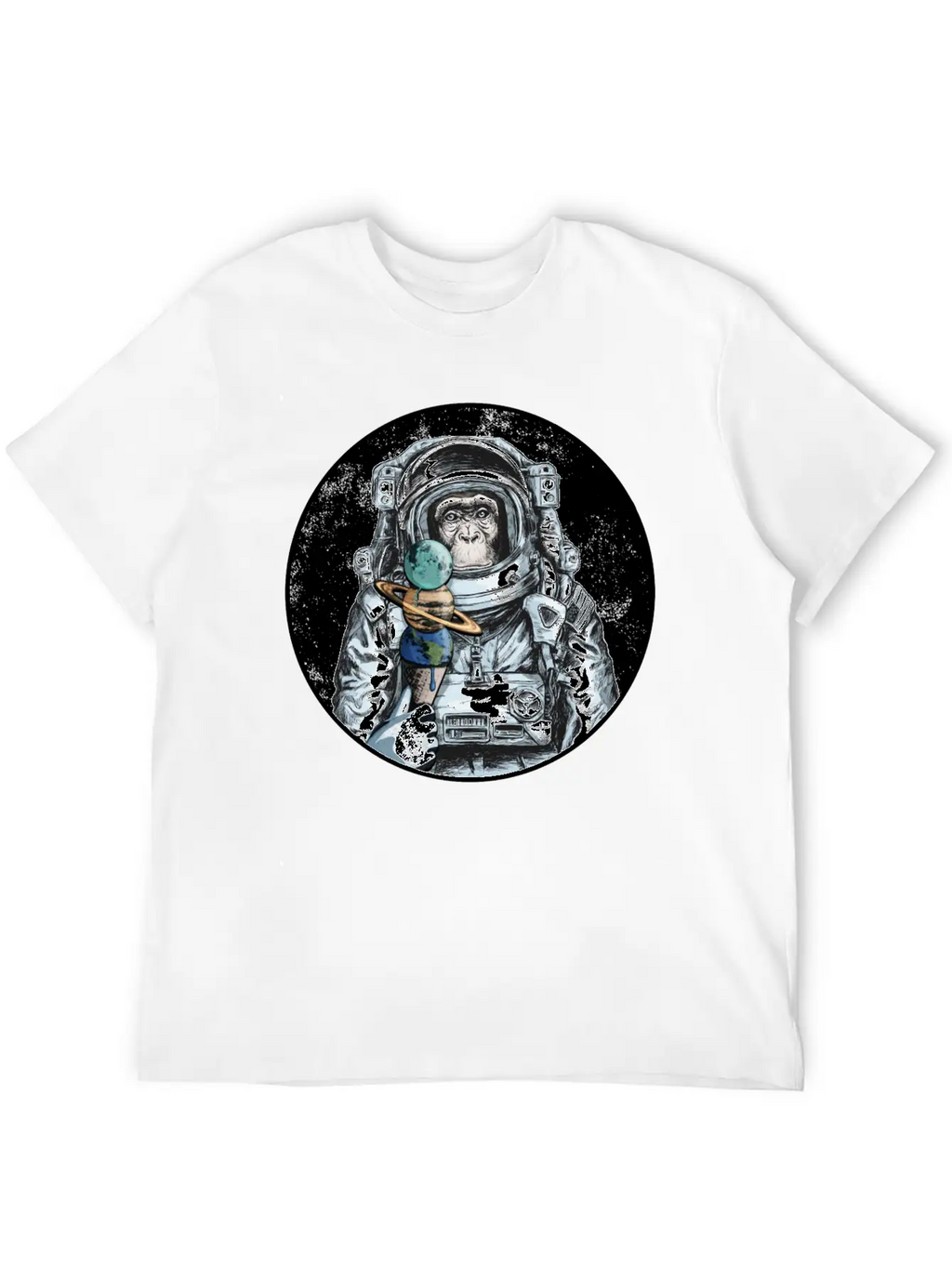 Ape Astronaut Outer Space Ice Cream Moon Monkey Unisex Casual T-Shirt – Clean Design For Daily Comfort