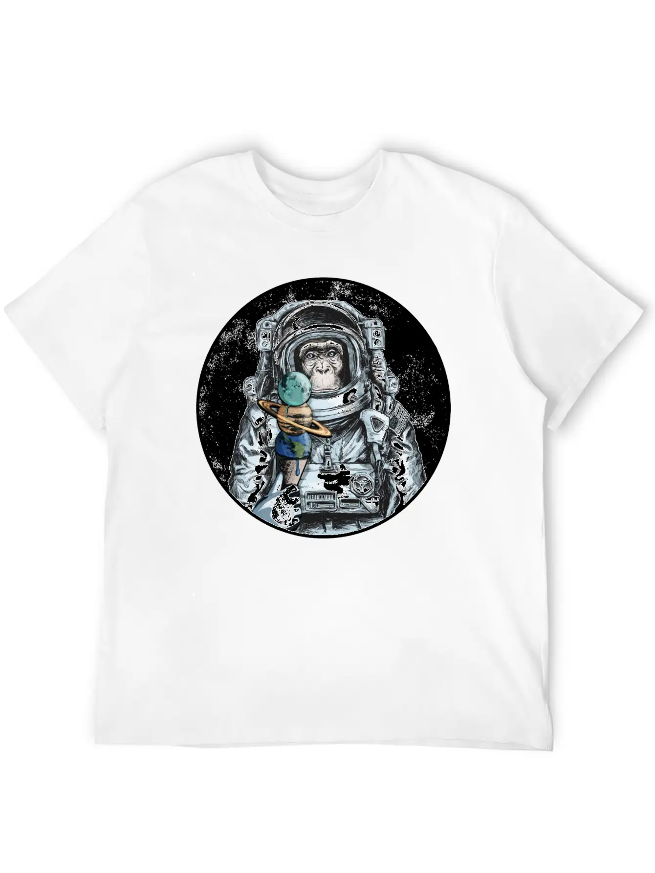 Ape Astronaut Outer Space Ice Cream Moon Monkey Unisex Casual T-Shirt – Clean Design For Daily Comfort