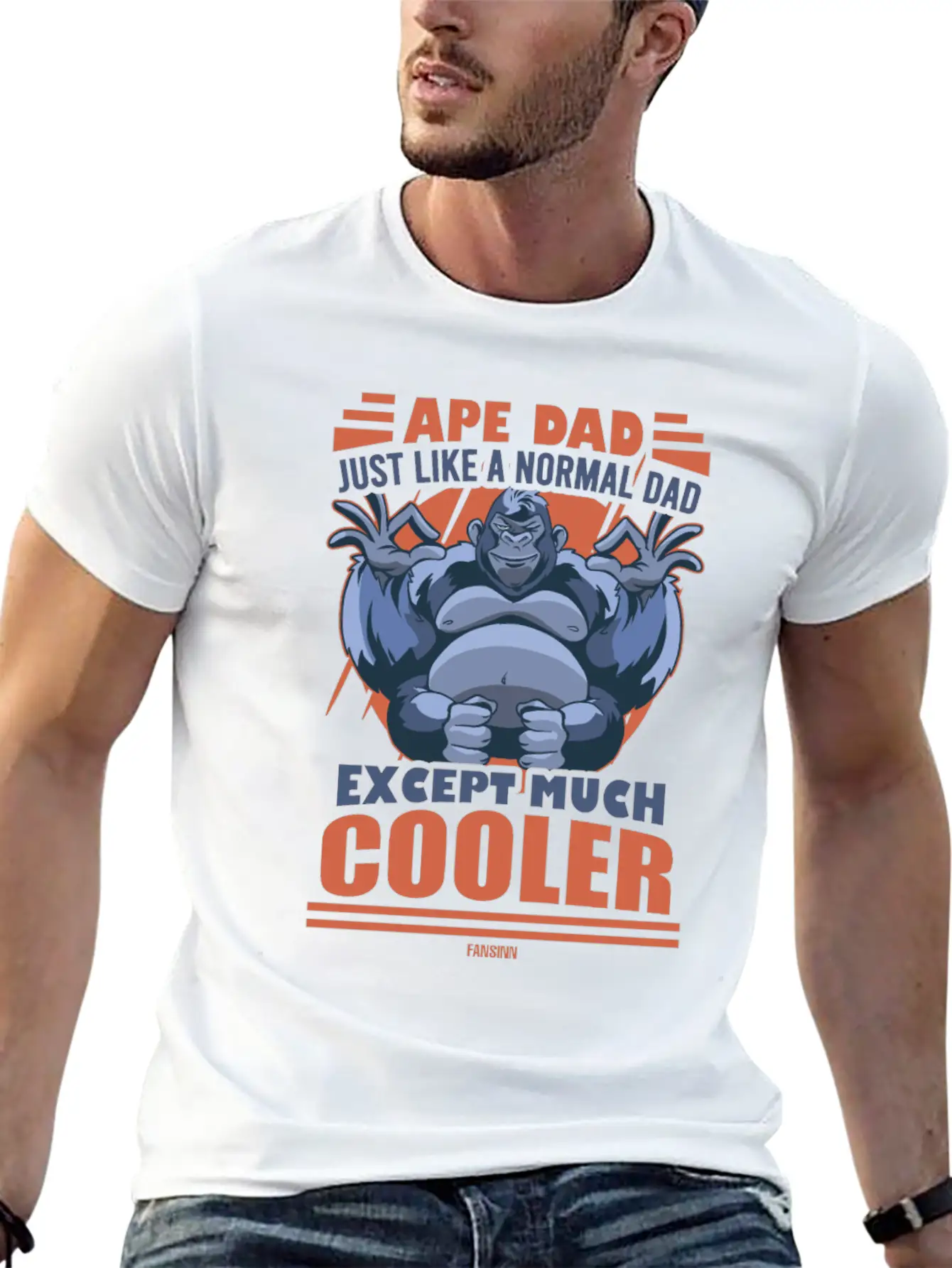 Ape Dad Just Like A Normal Dad Except Much Cooler Essential Unisex Summer Tee – Soft Cotton Casual Fit