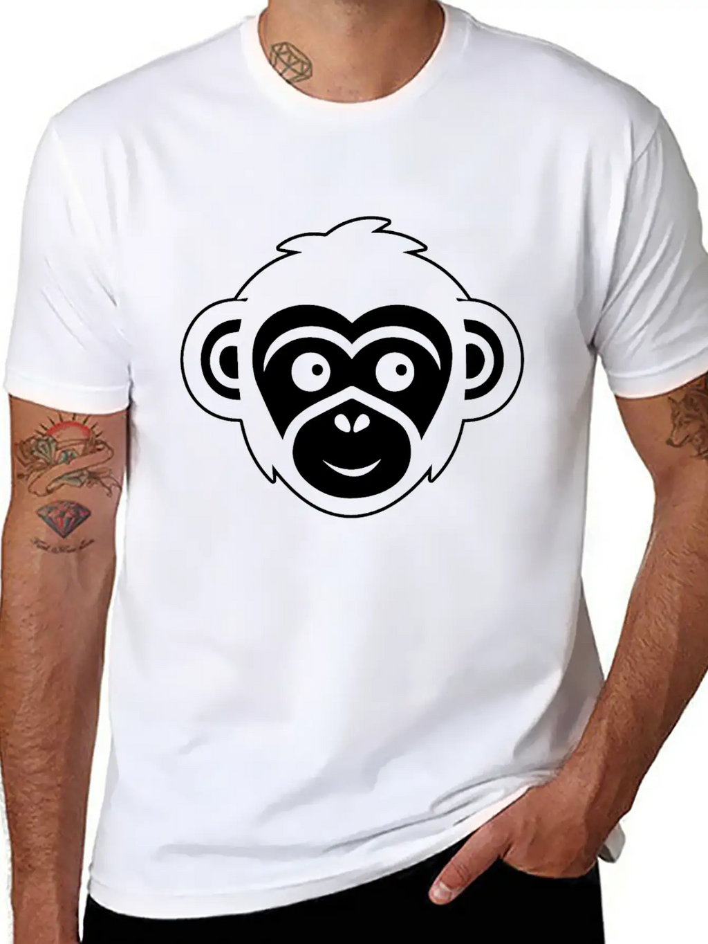 Ape Face Apes Apelike Jungle Primate Essential Cotton Tee For Daily Outfits – Unisex Style