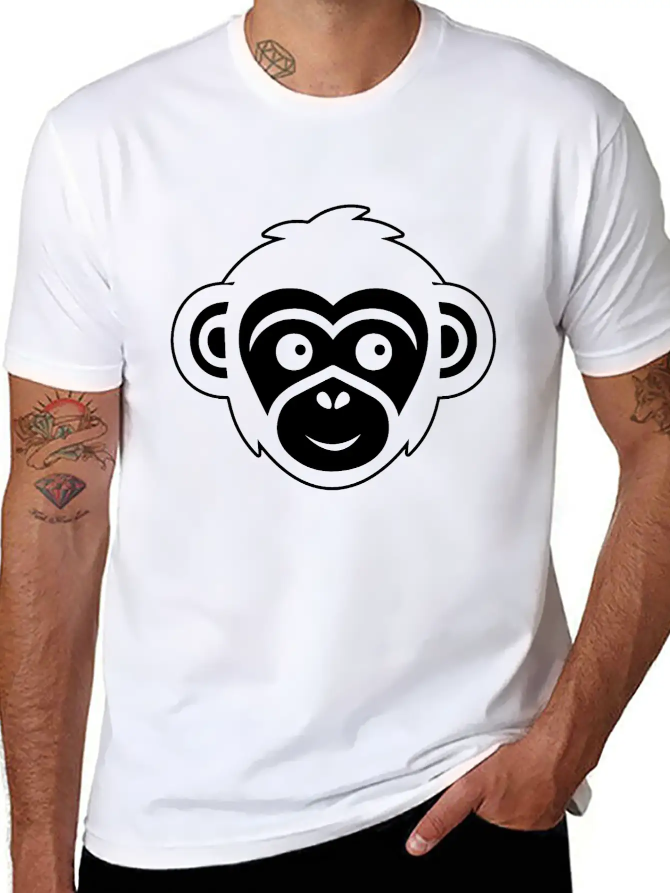 Ape Face Apes Apelike Jungle Primate Essential Cotton Tee For Daily Outfits – Unisex Style