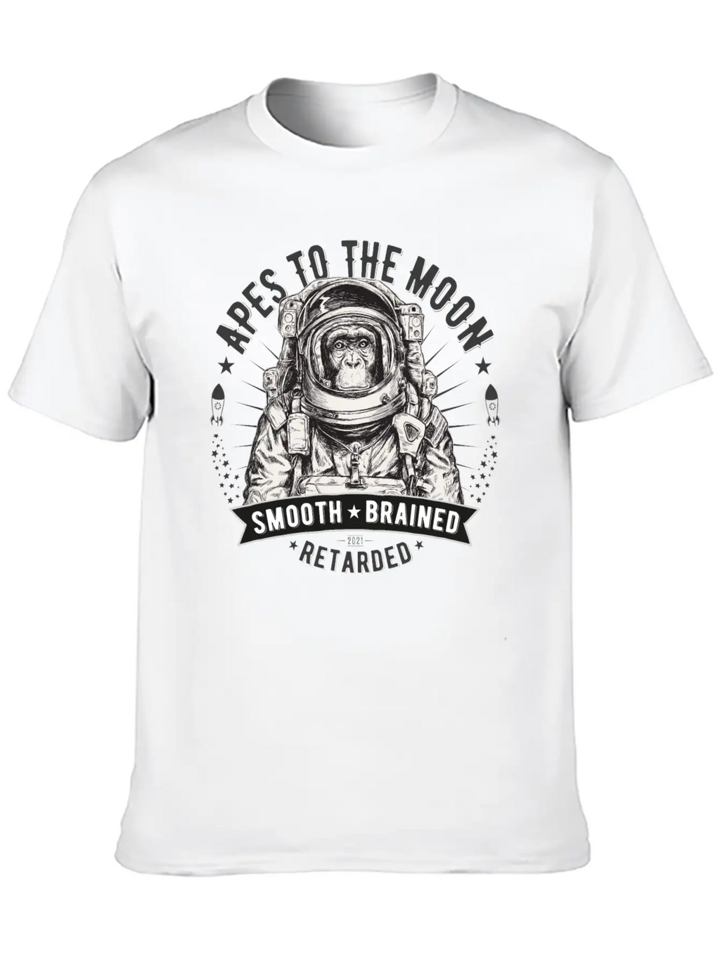 Apes To The Moon Relaxed Everyday Tee – Lightweight And Durable Cotton