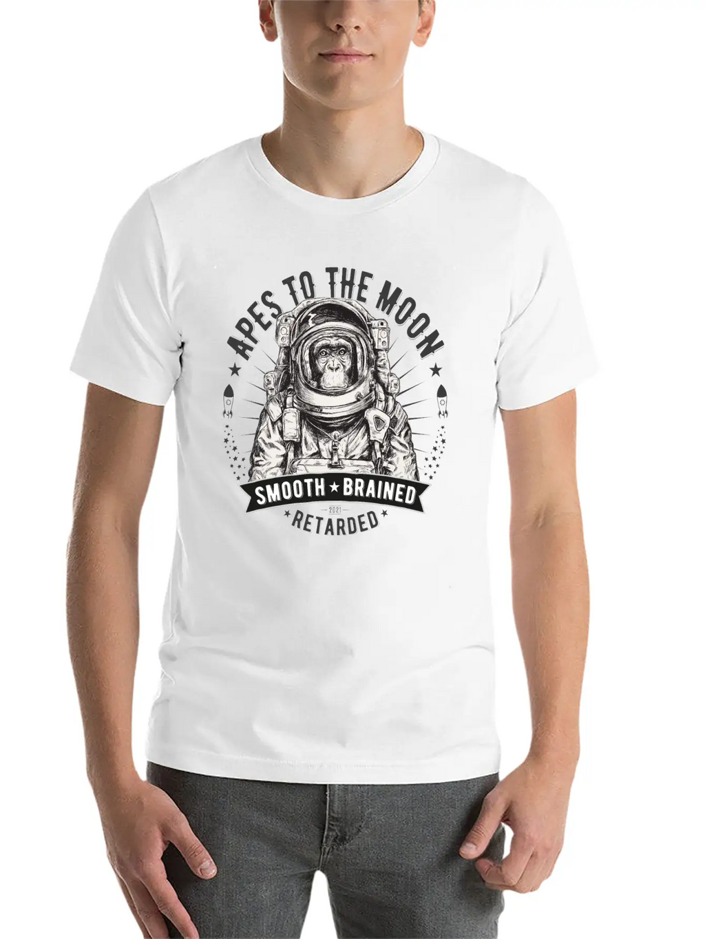 Apes To The Moon Relaxed Everyday Tee – Lightweight And Durable Cotton
