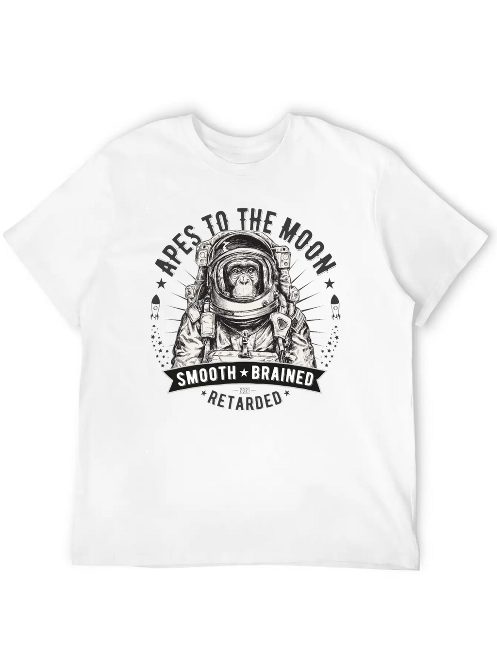 Apes To The Moon Relaxed Everyday Tee – Lightweight And Durable Cotton
