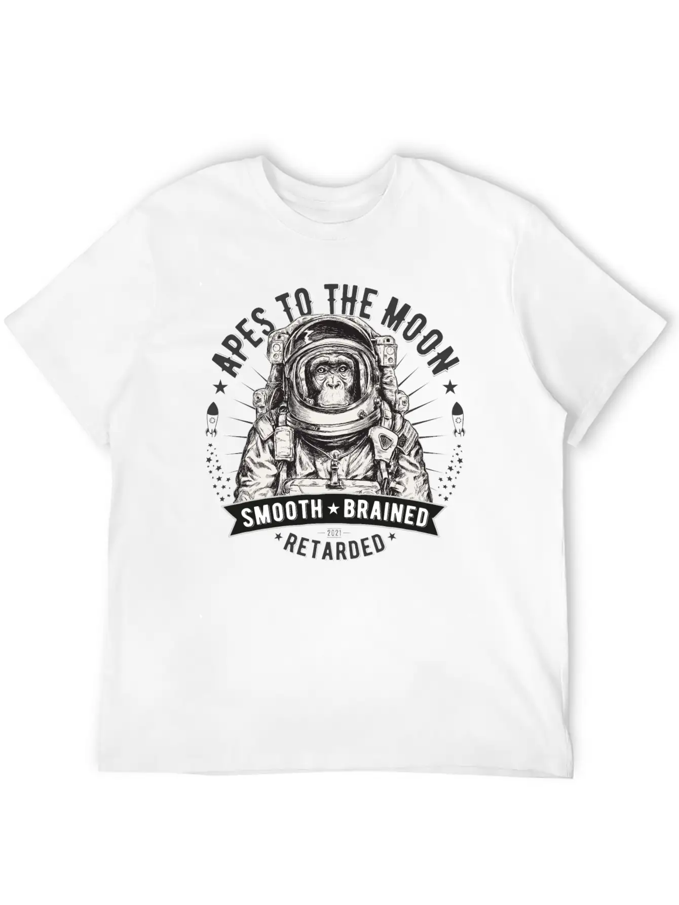 Apes To The Moon Relaxed Everyday Tee – Lightweight And Durable Cotton
