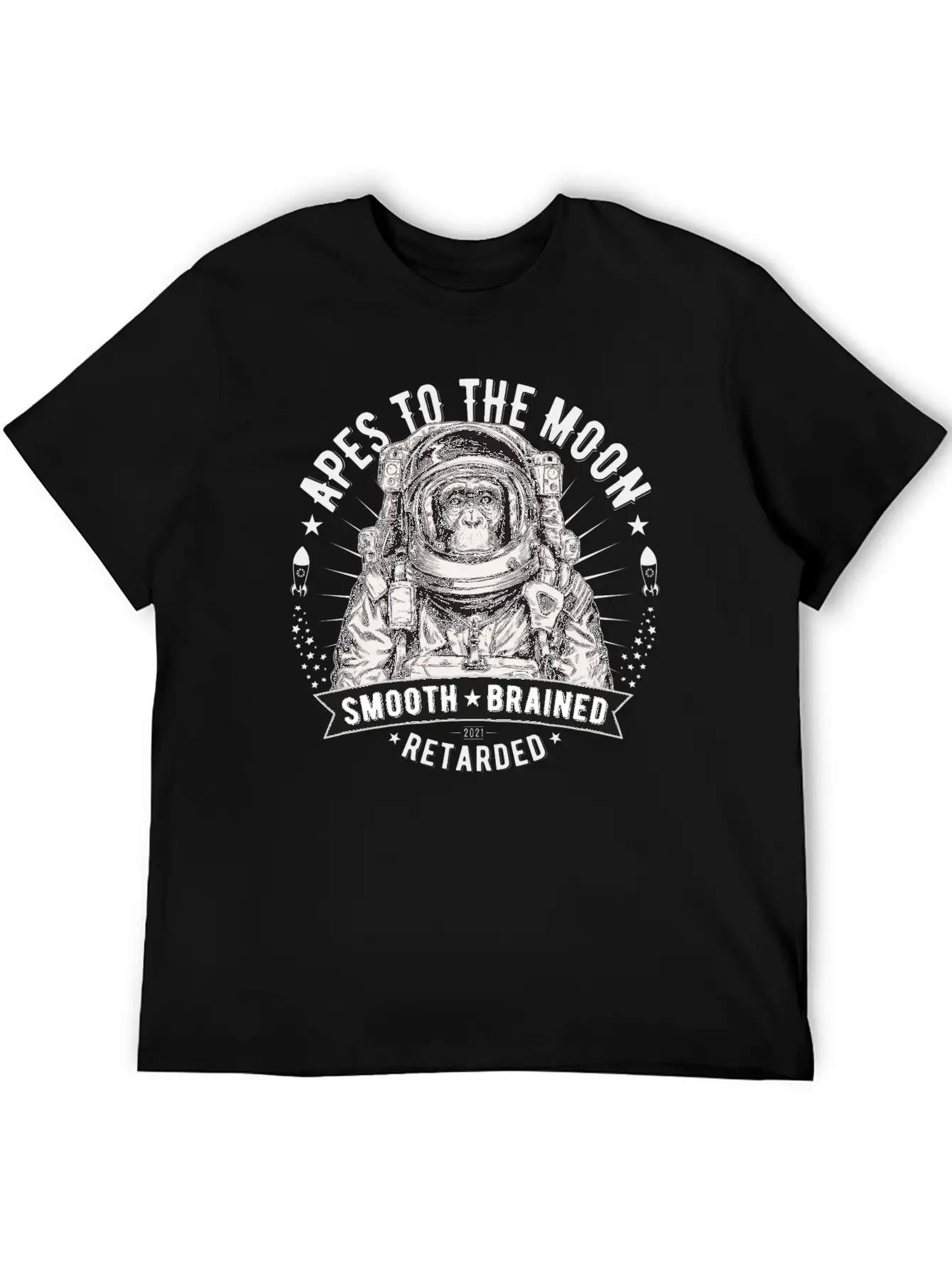 Apes To The Moon Relaxed Everyday Tee – Lightweight And Durable Cotton