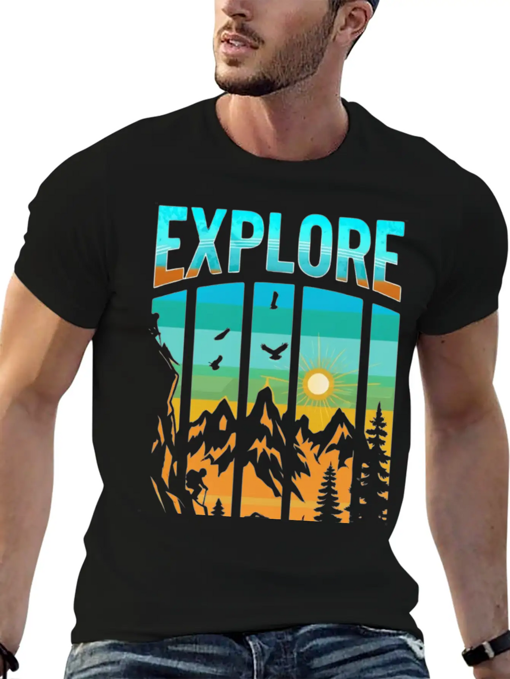Apex Ascent: Embrace The Untamed Horizon Breathable Soft Cotton T-Shirt – Timeless Casual Look