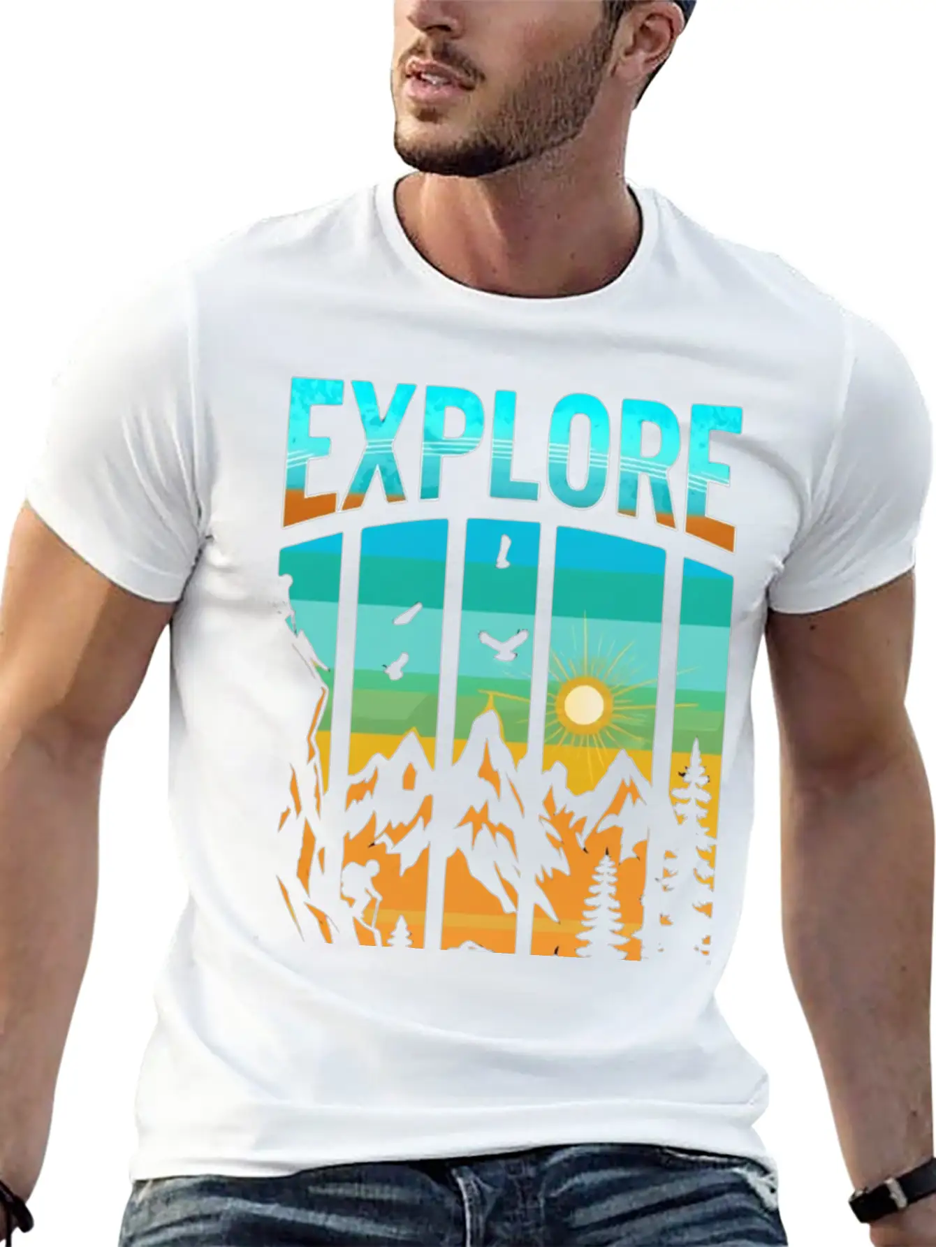 Apex Ascent: Embrace The Untamed Horizon Breathable Soft Cotton T-Shirt – Timeless Casual Look