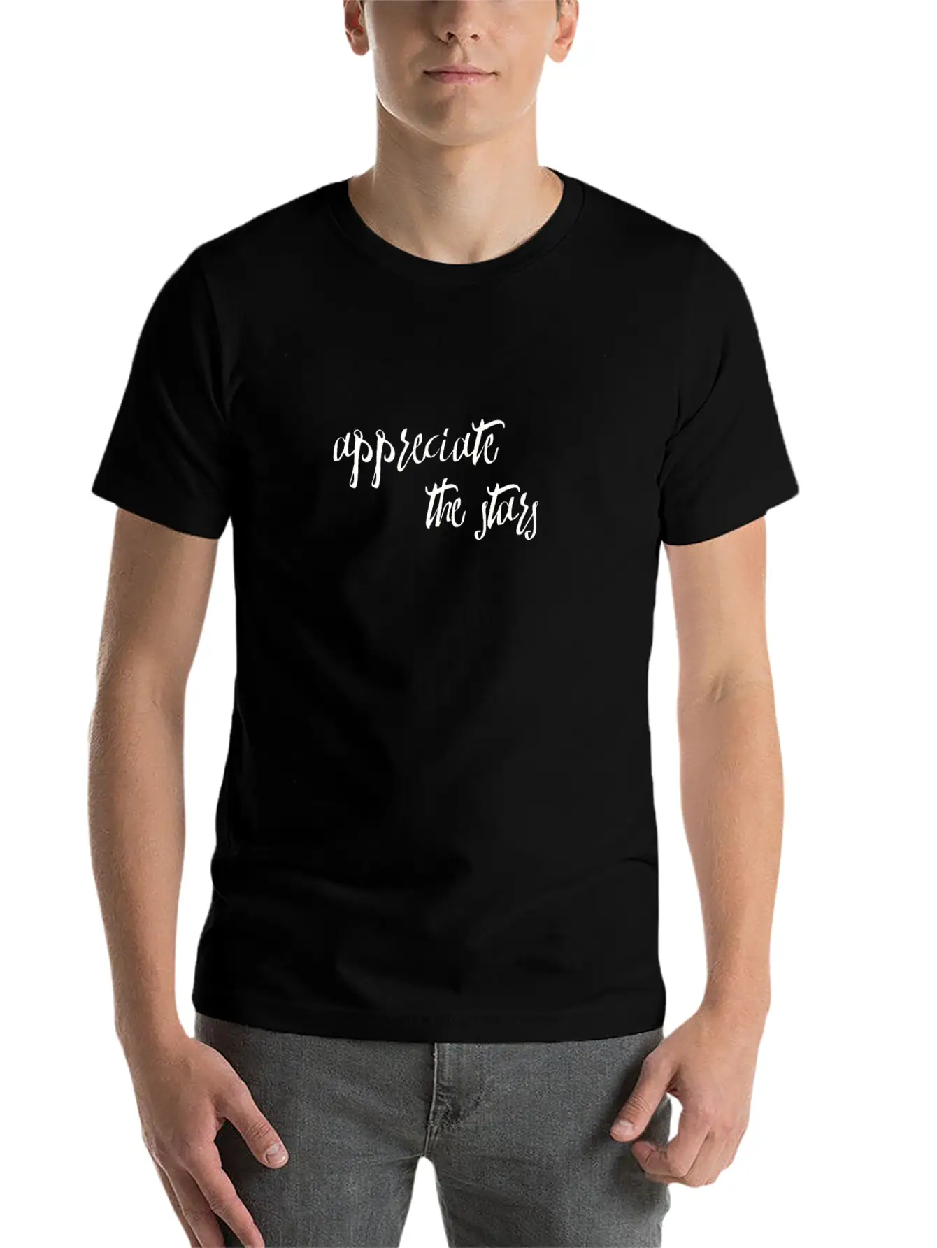 Appreciate The Stars Mindfulness Expressions Basic Graphic T-Shirt – Daily Comfort In Soft Cotton