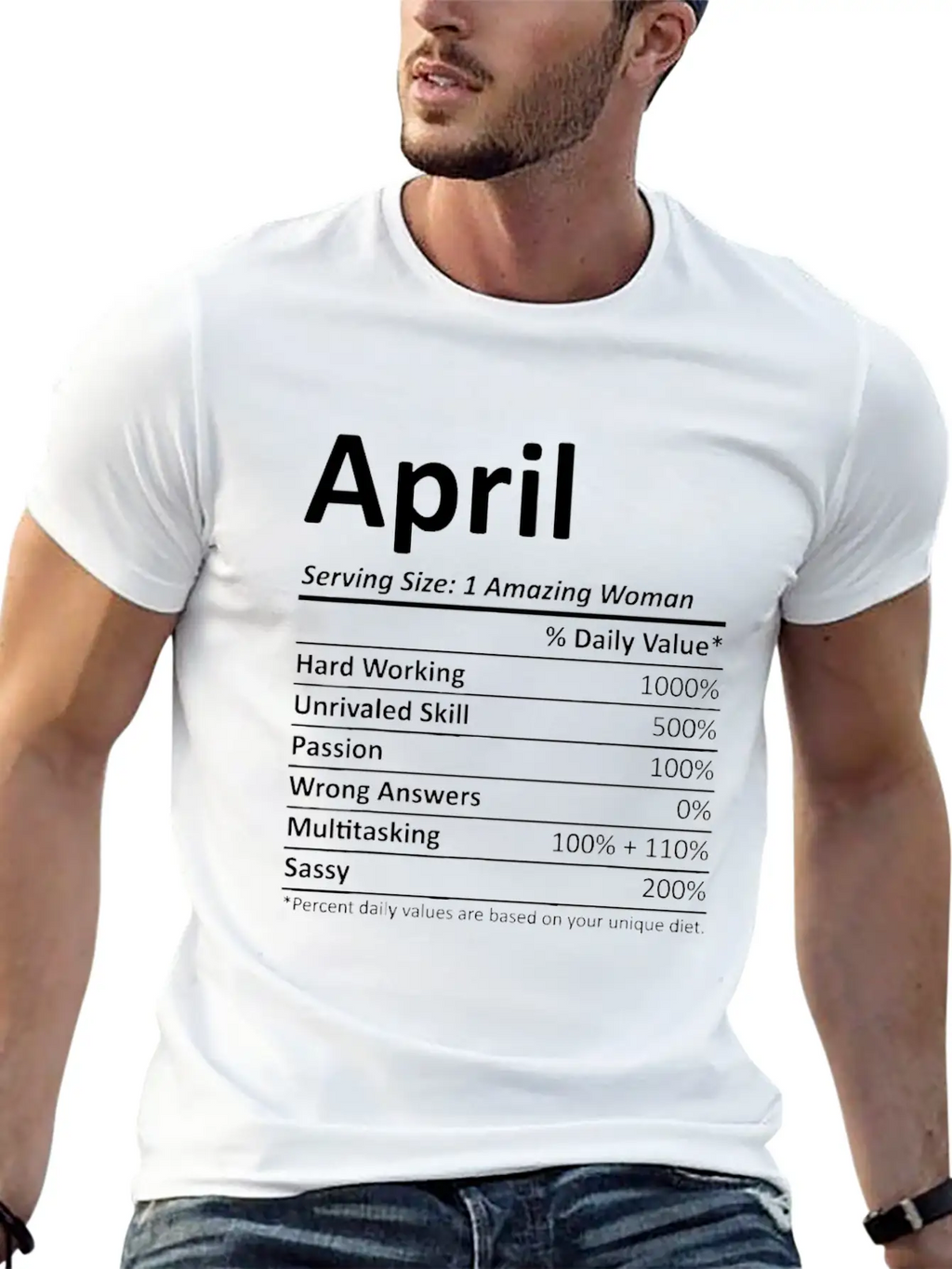 APRIL Nutrition Personalized Name Funny Christmas Unisex Casual T-Shirt – Clean Design For Daily Comfort