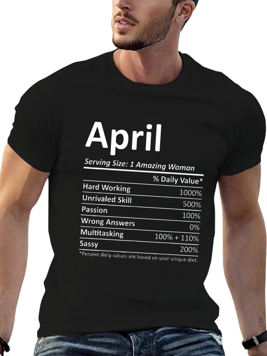 APRIL Nutrition Personalized Name Funny Christmas Unisex Casual T-Shirt – Clean Design For Daily Comfort