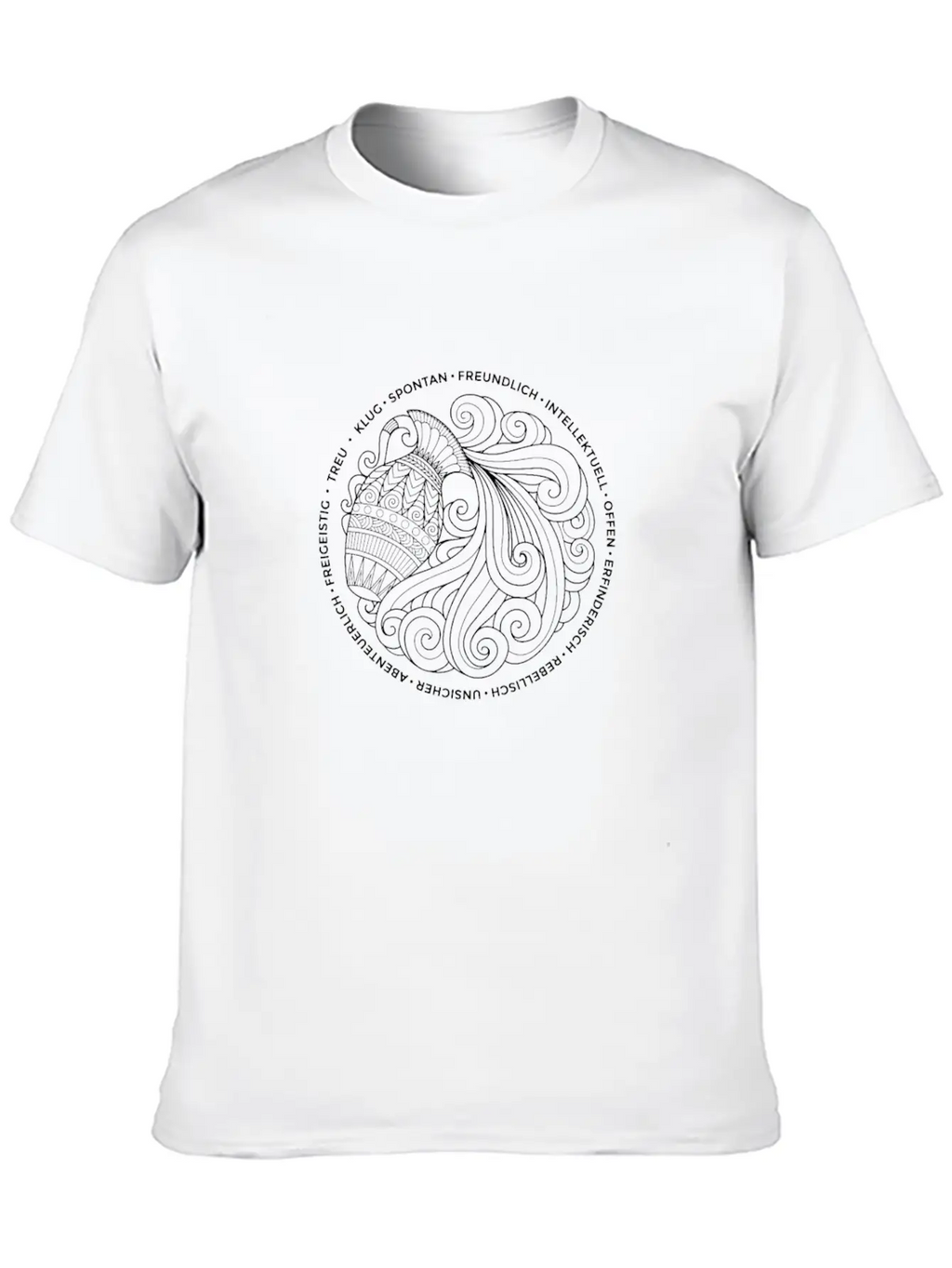 Aquarius Zodiac Sign Character Classic Cotton Tee – Unisex Comfort For Any Season