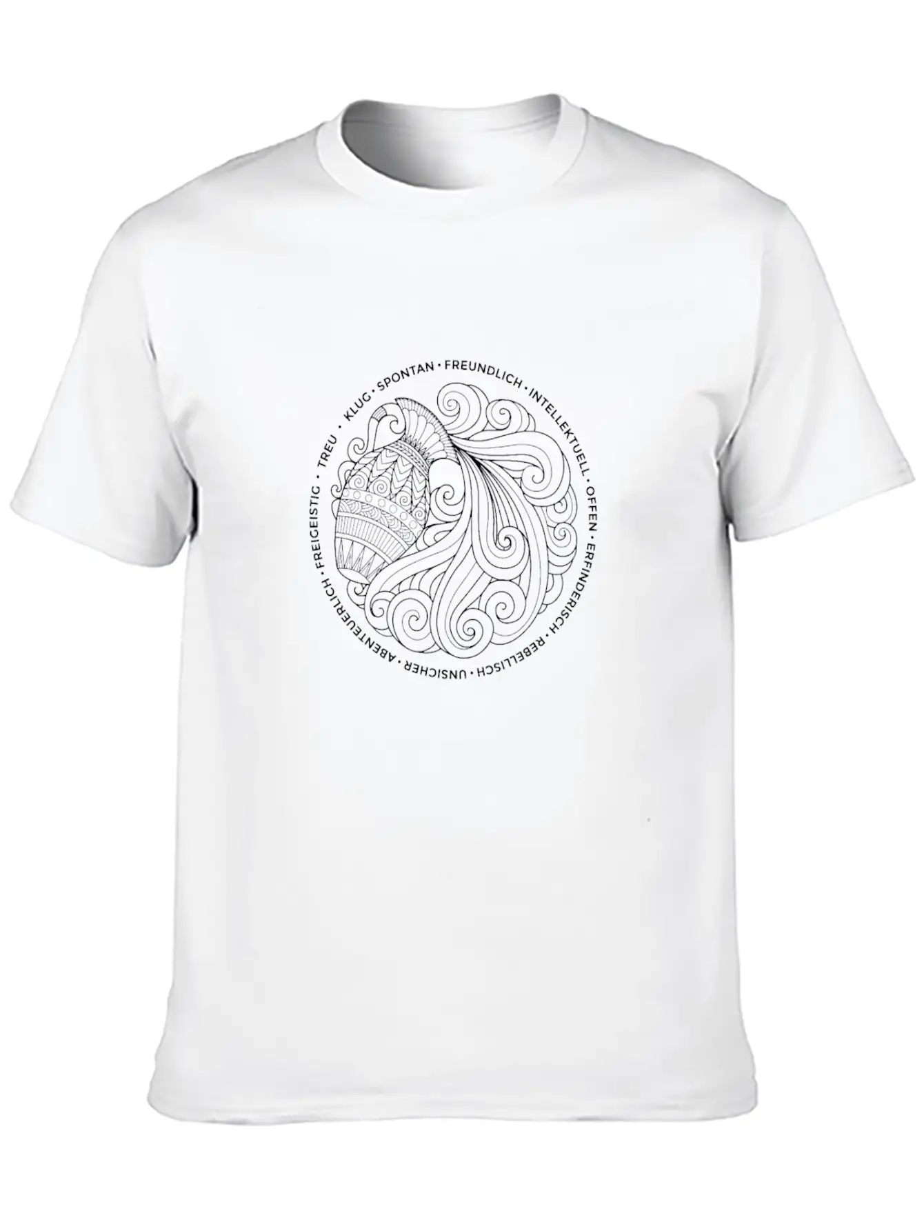 Aquarius Zodiac Sign Character Classic Cotton Tee – Unisex Comfort For Any Season