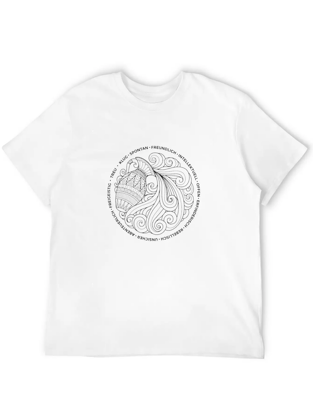 Aquarius Zodiac Sign Character Classic Cotton Tee – Unisex Comfort For Any Season