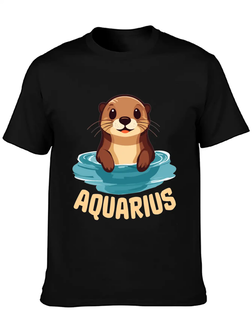 Aquarius Zodiac Sign Cute Cartoon Kawaii Funny Gif Essential Cotton Tee For Daily Outfits – Unisex Style