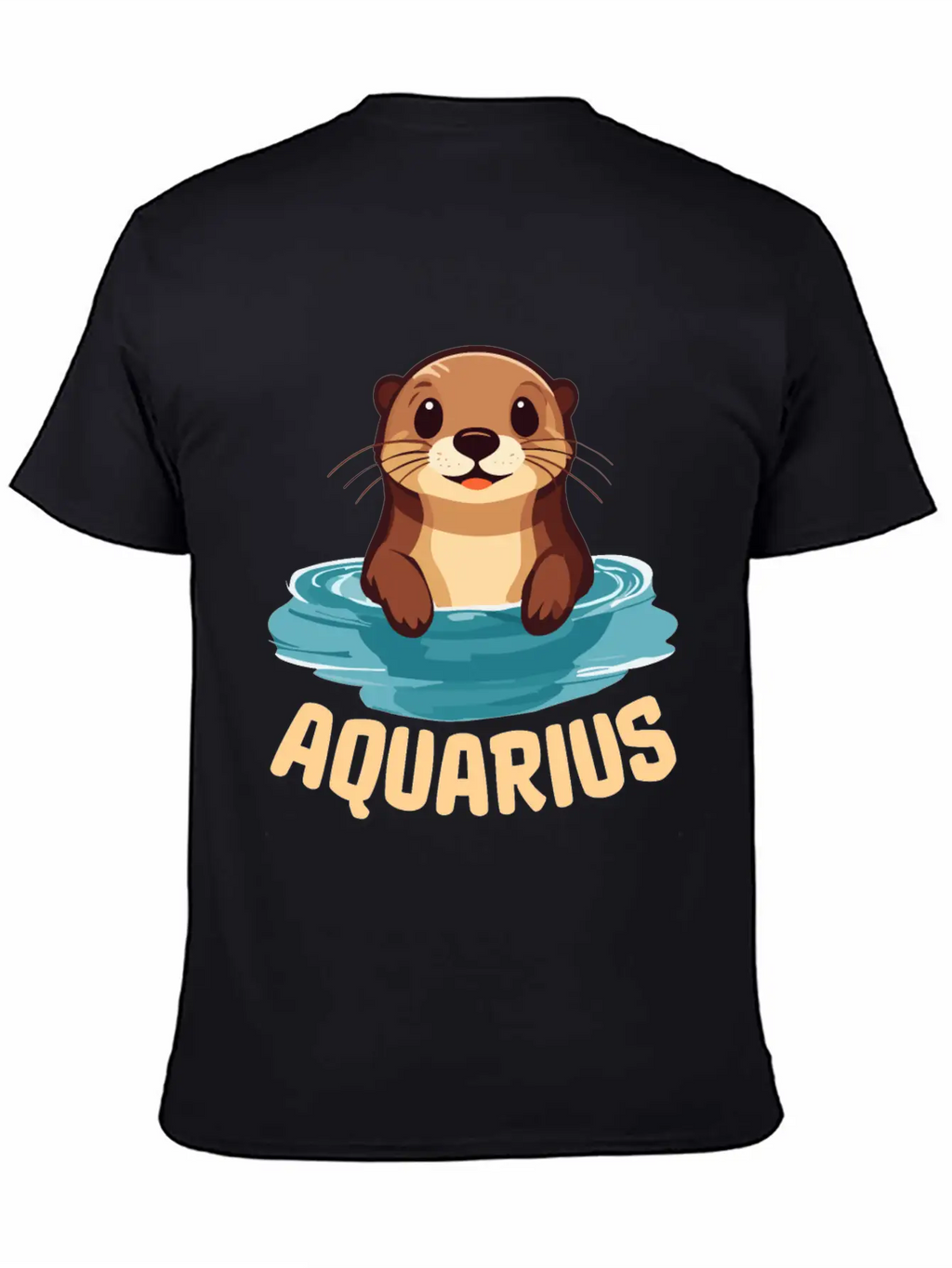 Aquarius Zodiac Sign Cute Cartoon Kawaii Funny Gif Essential Cotton Tee For Daily Outfits – Unisex Style