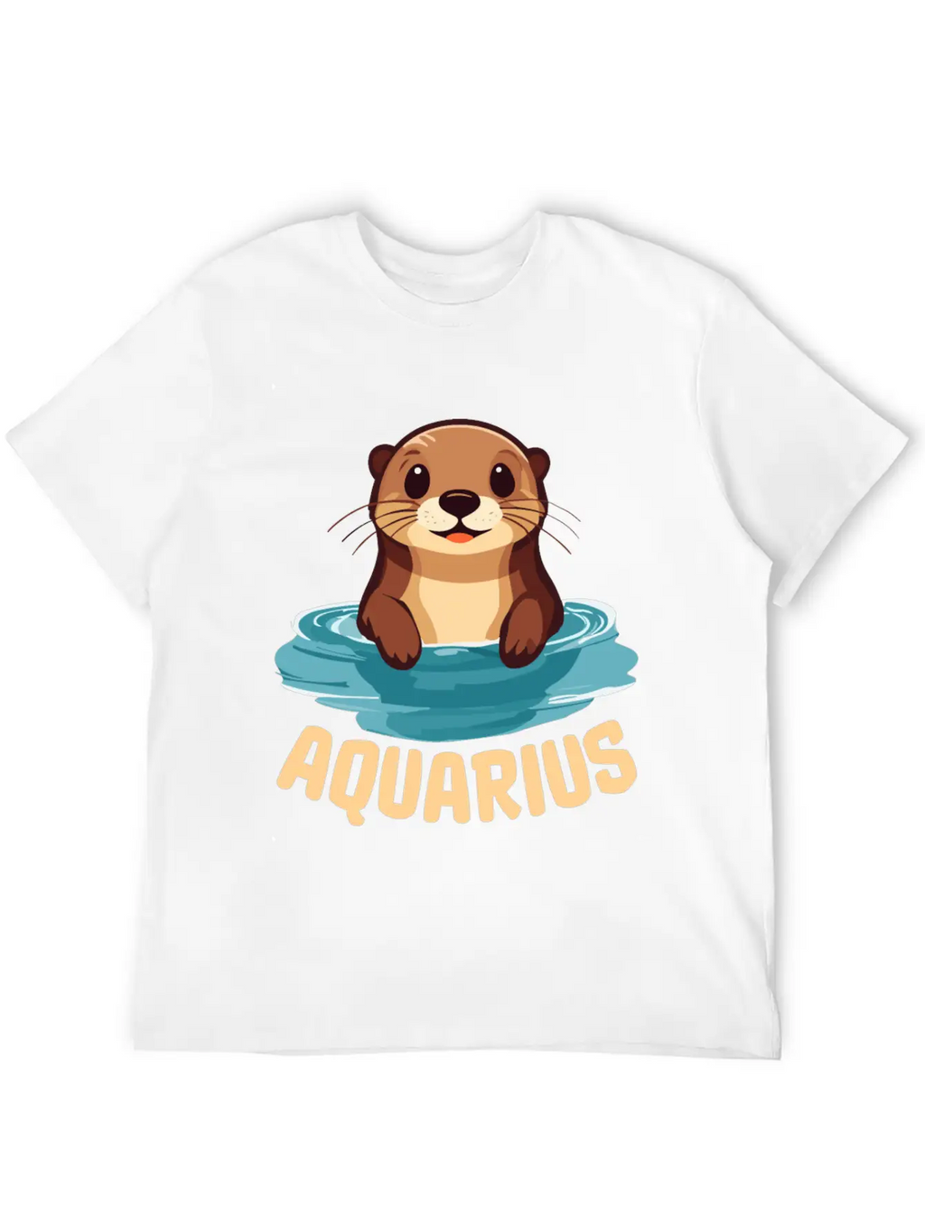 Aquarius Zodiac Sign Cute Cartoon Kawaii Funny Gif Essential Cotton Tee For Daily Outfits – Unisex Style
