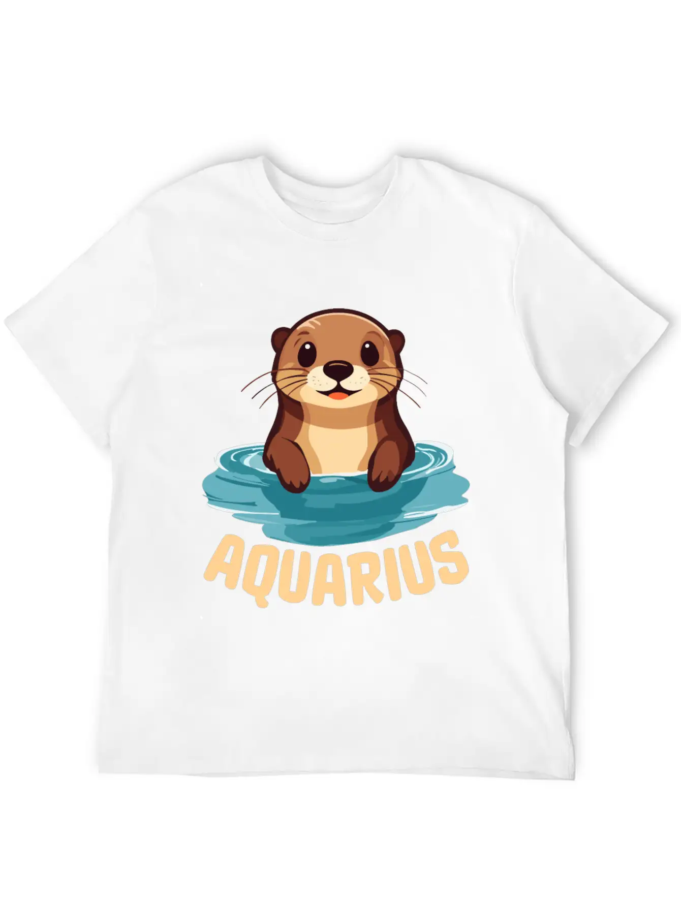 Aquarius Zodiac Sign Cute Cartoon Kawaii Funny Gif Essential Cotton Tee For Daily Outfits – Unisex Style