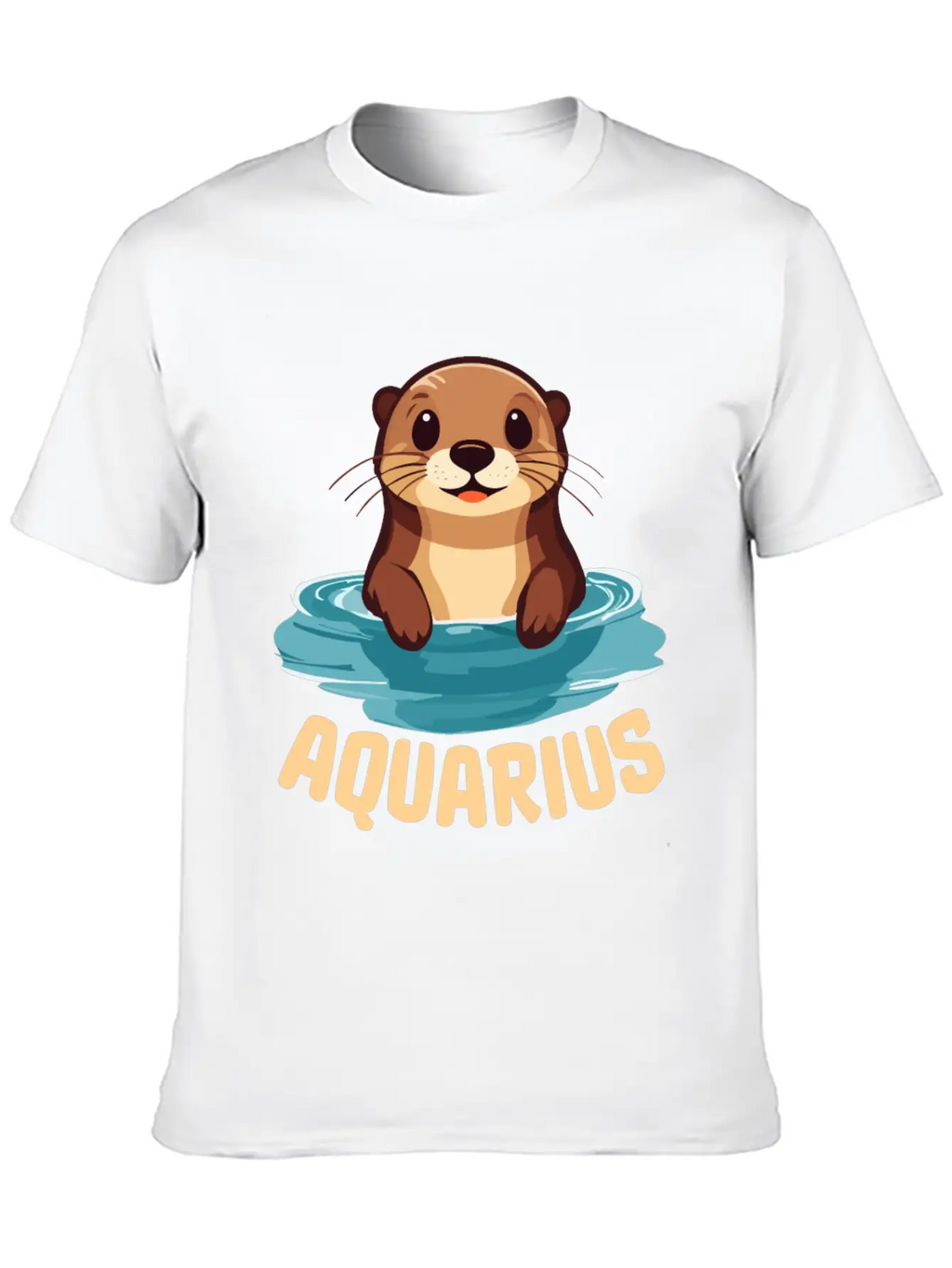 Aquarius Zodiac Sign Cute Cartoon Kawaii Funny Gif Essential Cotton Tee For Daily Outfits – Unisex Style