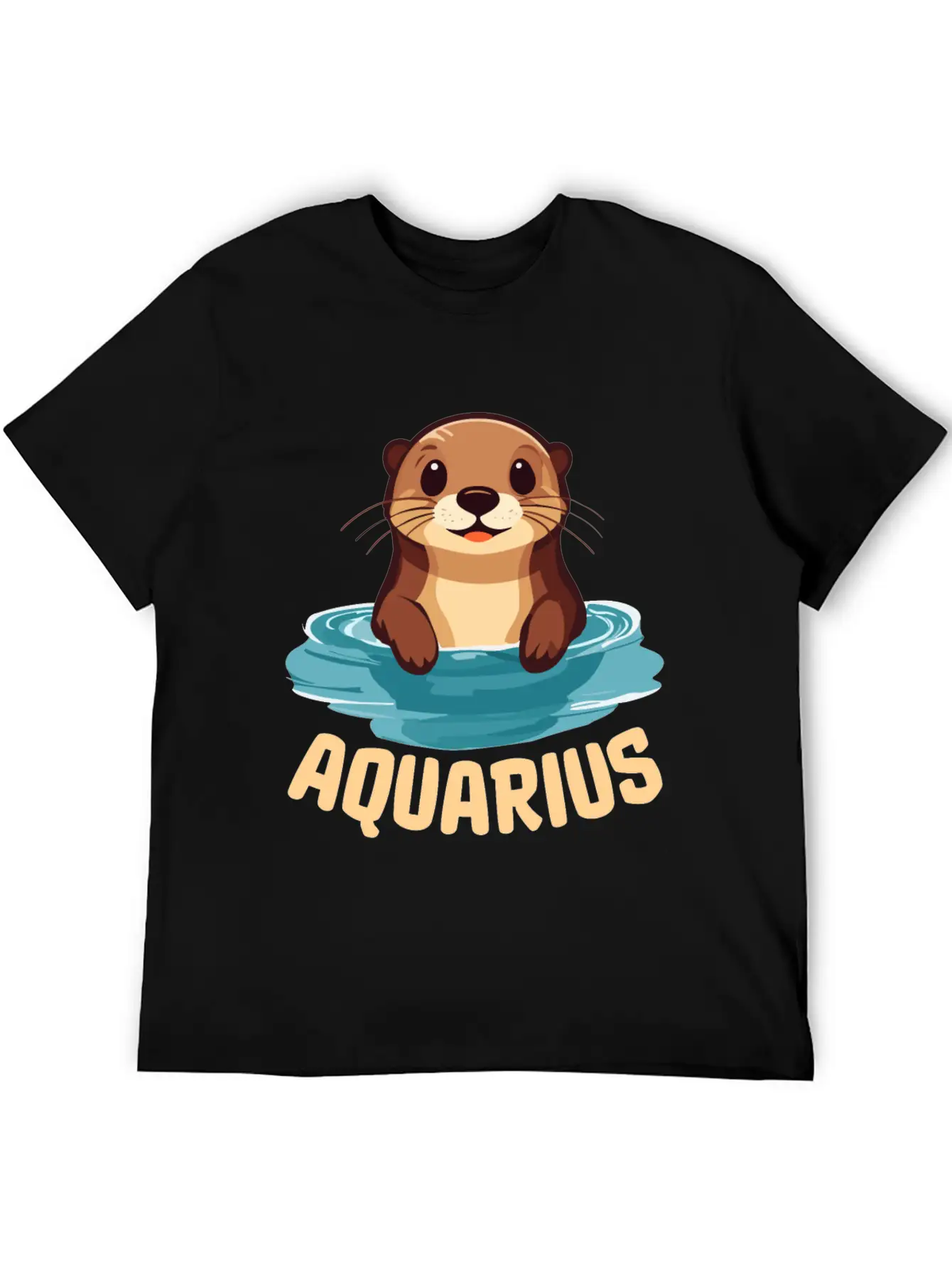 Aquarius Zodiac Sign Cute Cartoon Kawaii Funny Gif Essential Cotton Tee For Daily Outfits – Unisex Style