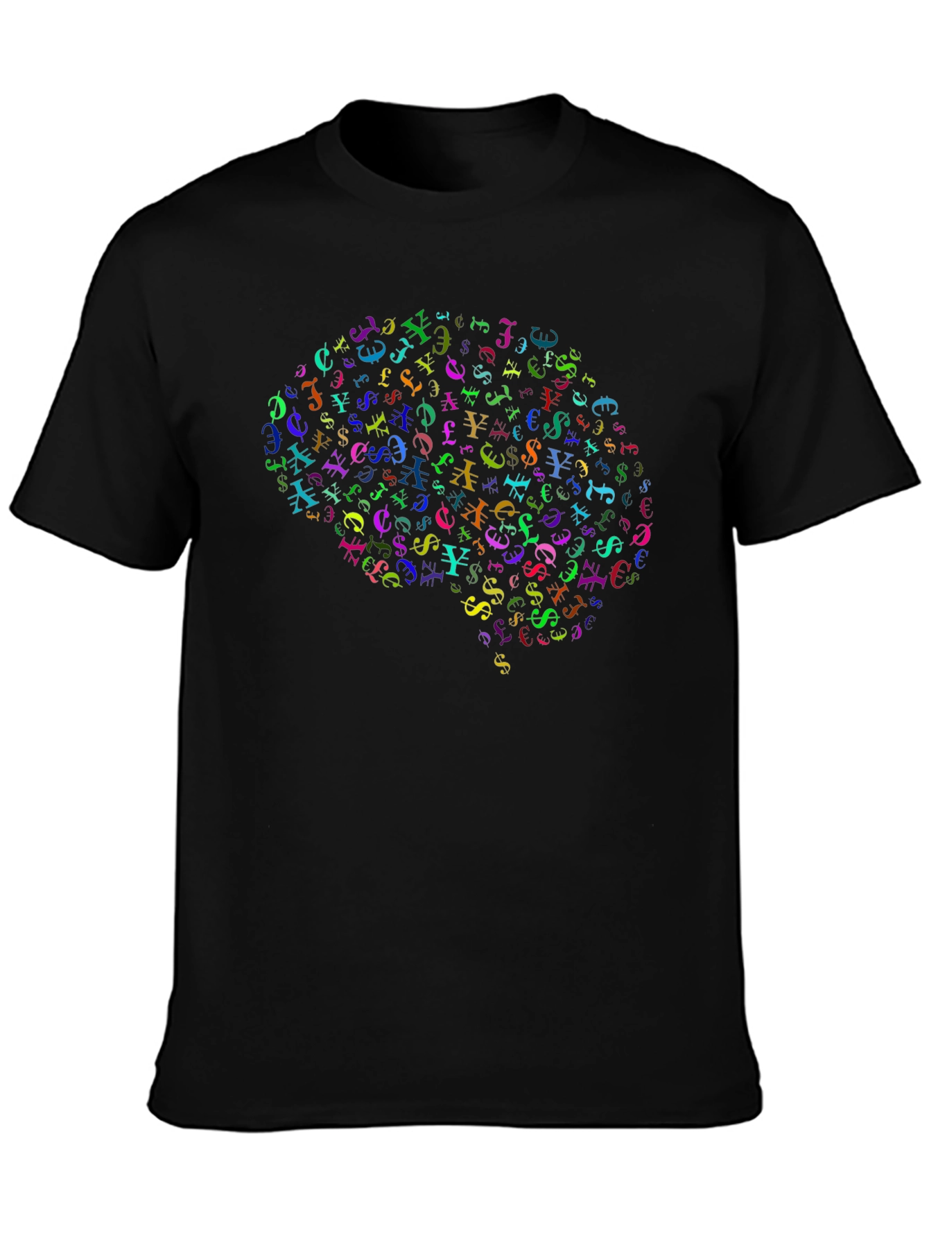 Brain Currency Symbol Graphic Tee - Black