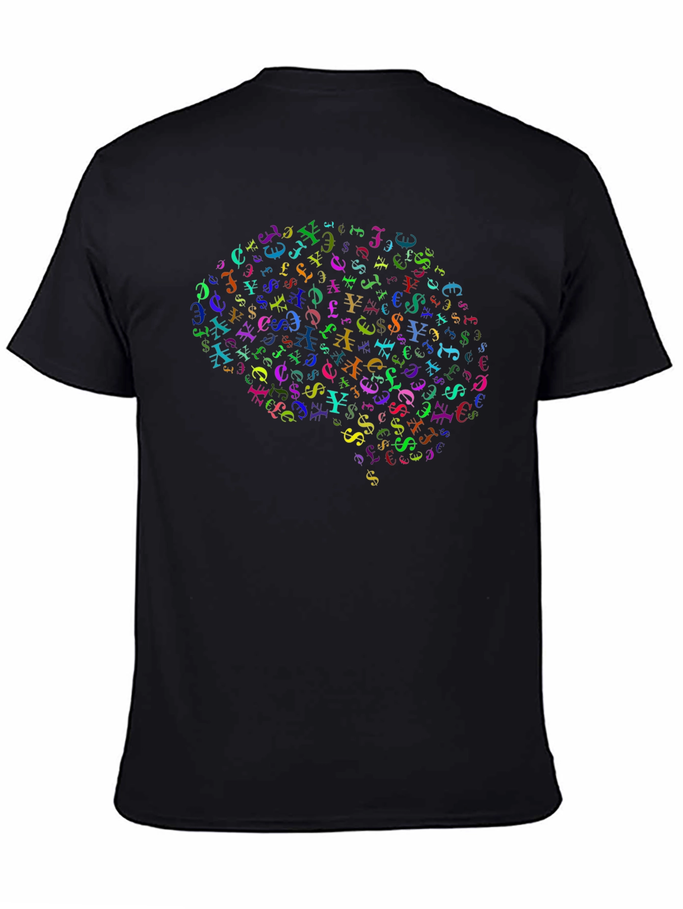 Brain Currency Symbol Graphic Tee - Black