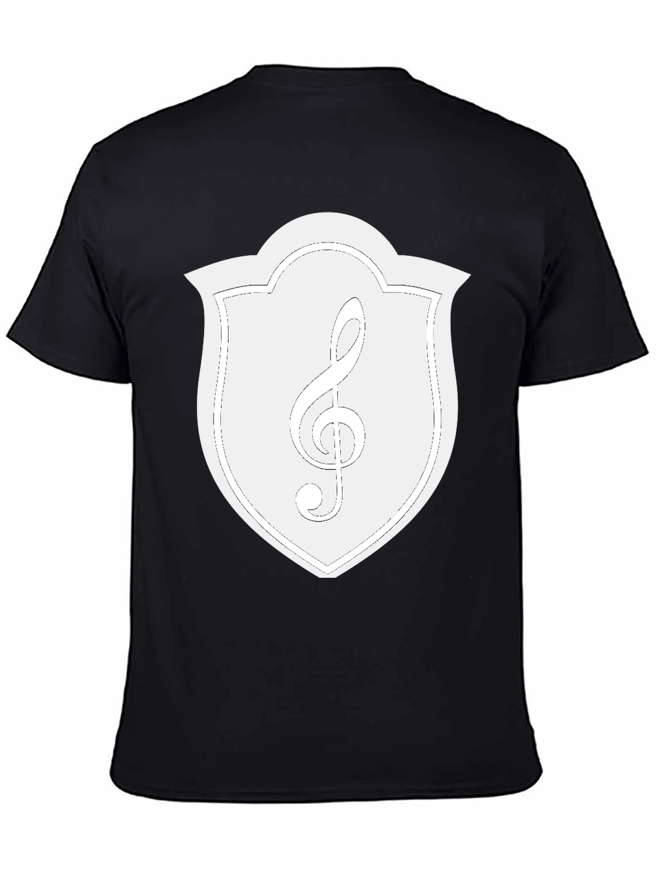 Musical Clef Crest Graphic Tee - Black