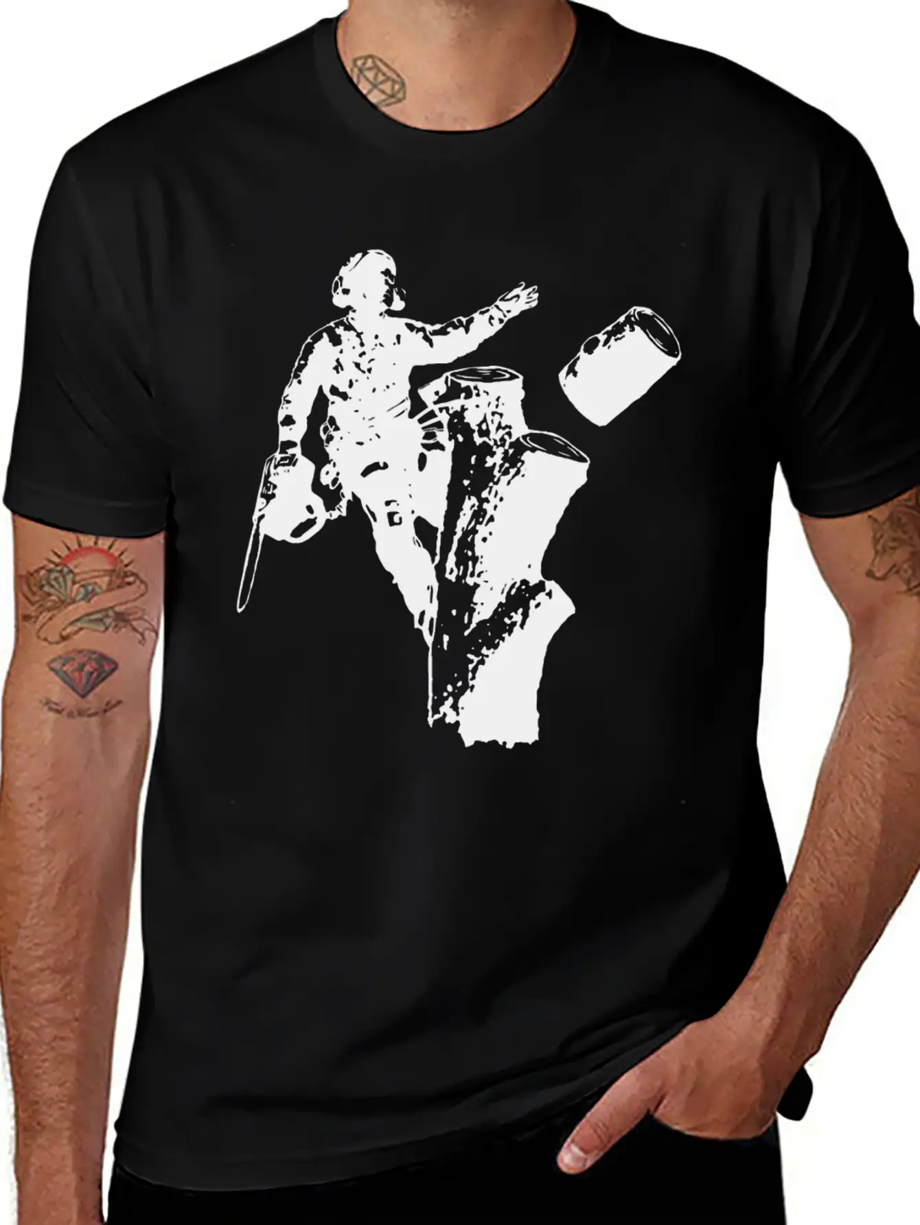 Arborist (Black Silhouette) Essential Cotton Tee For Daily Outfits – Unisex Style