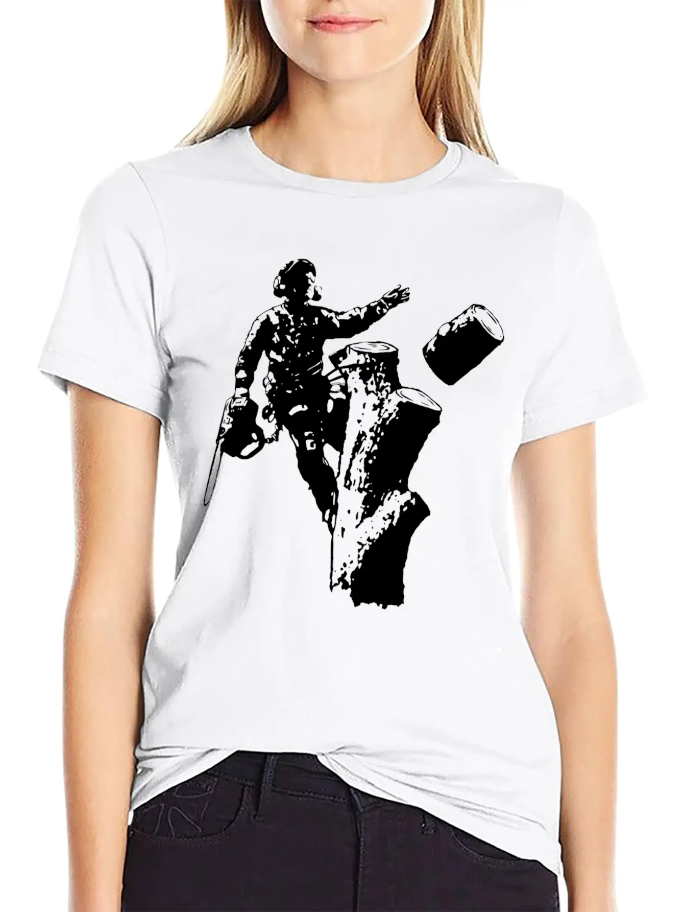 Arborist (Black Silhouette) Essential Cotton Tee For Daily Outfits – Unisex Style