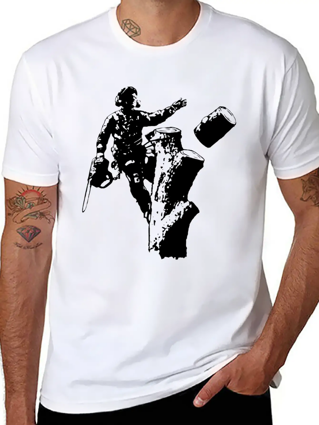 Arborist (Black Silhouette) Essential Cotton Tee For Daily Outfits – Unisex Style