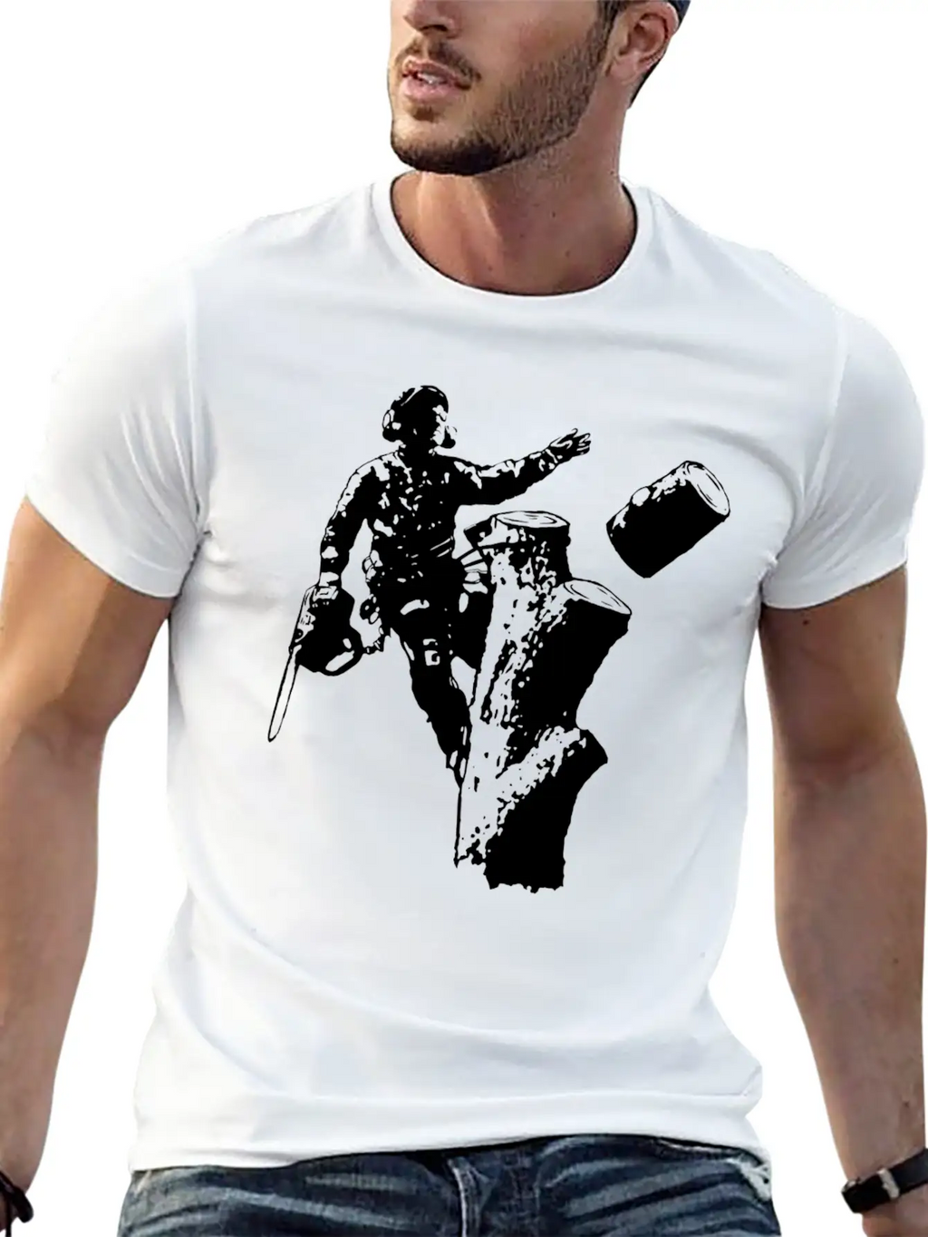 Arborist (Black Silhouette) Essential Cotton Tee For Daily Outfits – Unisex Style