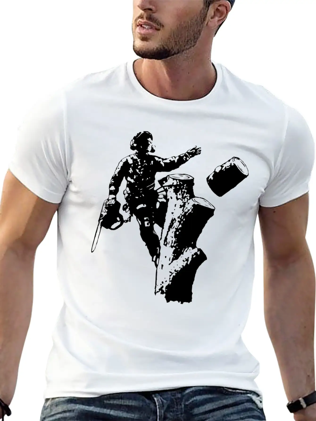 Arborist (Black Silhouette) Essential Cotton Tee For Daily Outfits – Unisex Style