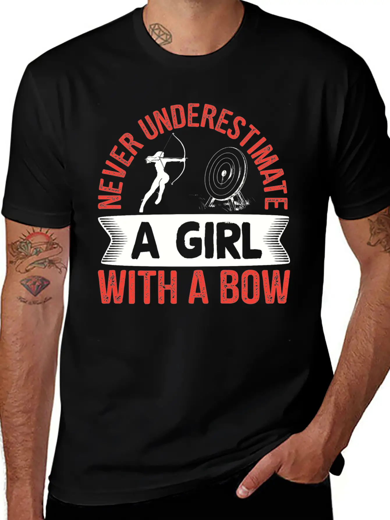 Archery Archer Girl With A Bow Breathable Soft Cotton T-Shirt – Timeless Casual Look