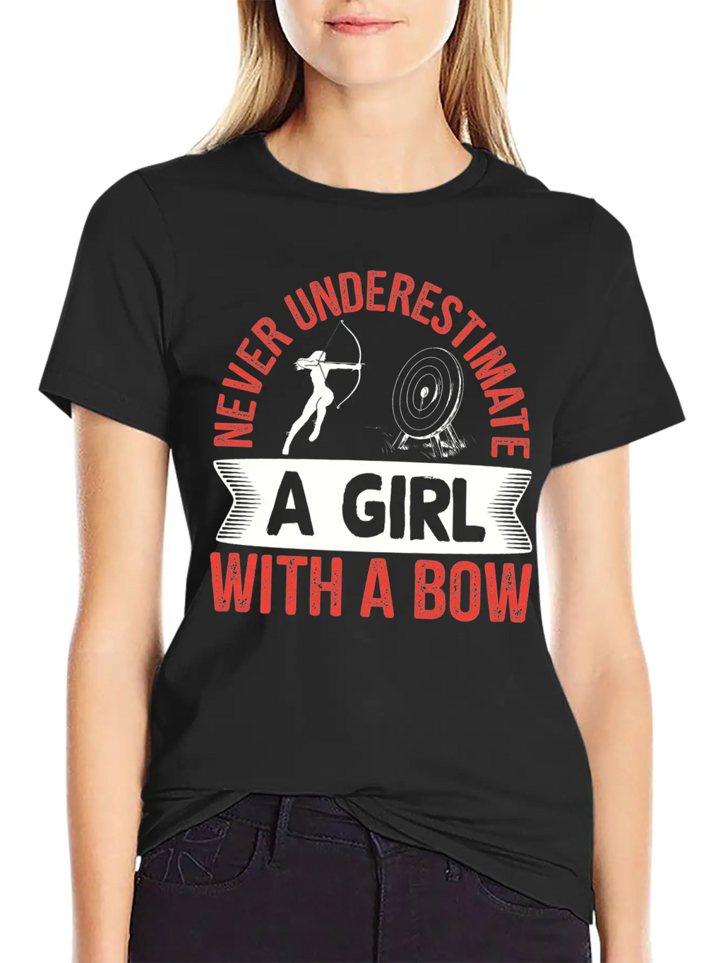 Archery Archer Girl With A Bow Breathable Soft Cotton T-Shirt – Timeless Casual Look