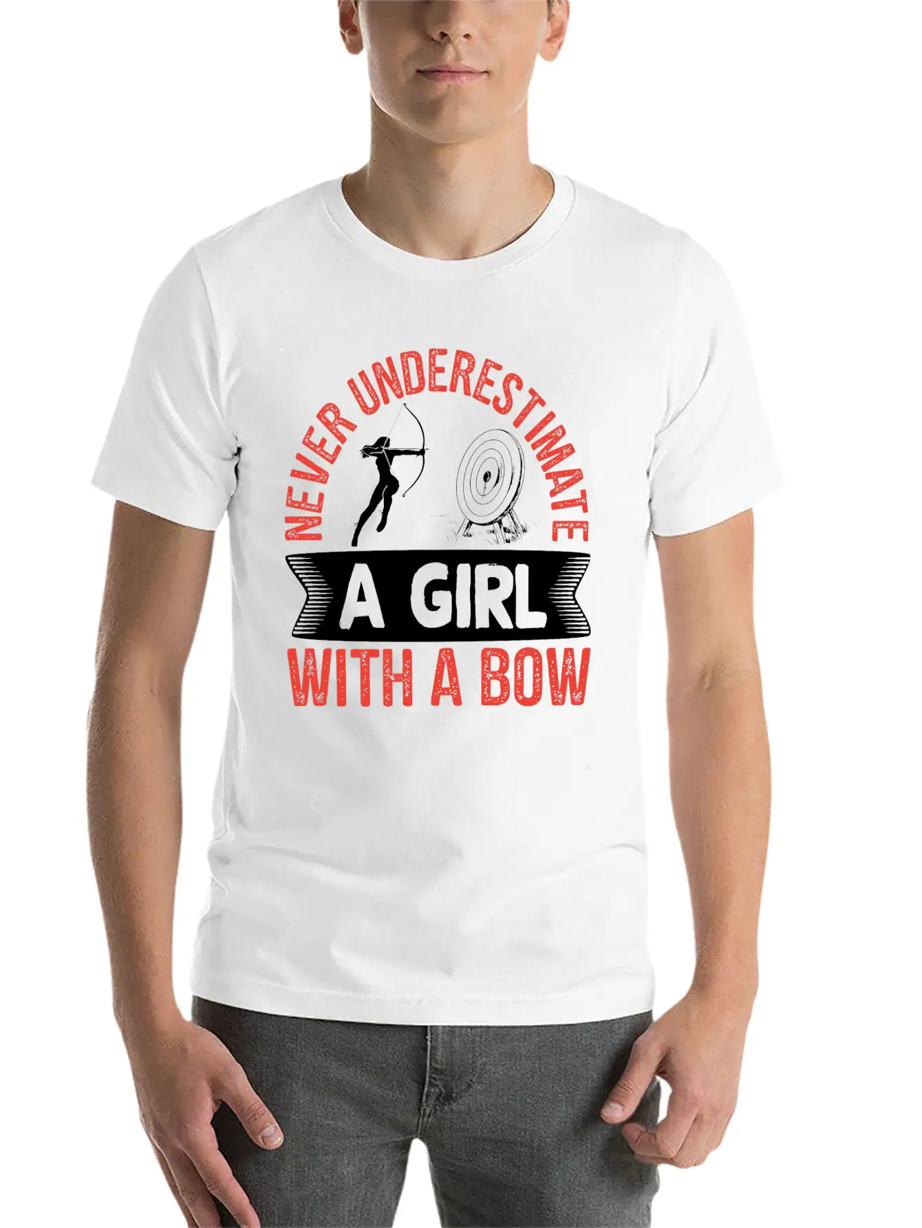 Archery Archer Girl With A Bow Breathable Soft Cotton T-Shirt – Timeless Casual Look