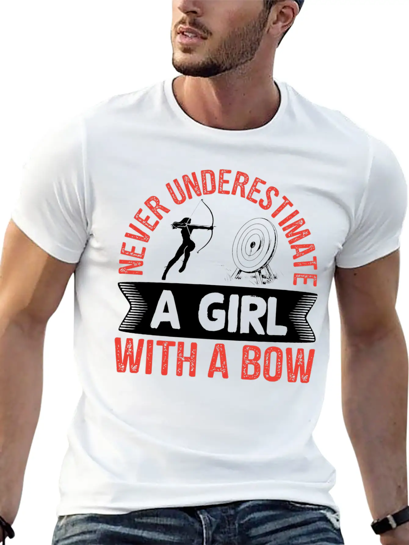 Archery Archer Girl With A Bow Breathable Soft Cotton T-Shirt – Timeless Casual Look