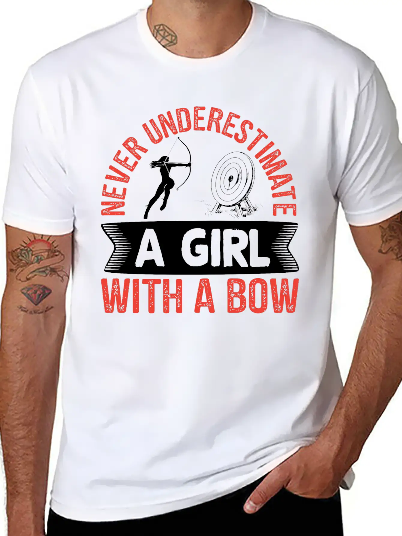 Archery Archer Girl With A Bow Breathable Soft Cotton T-Shirt – Timeless Casual Look