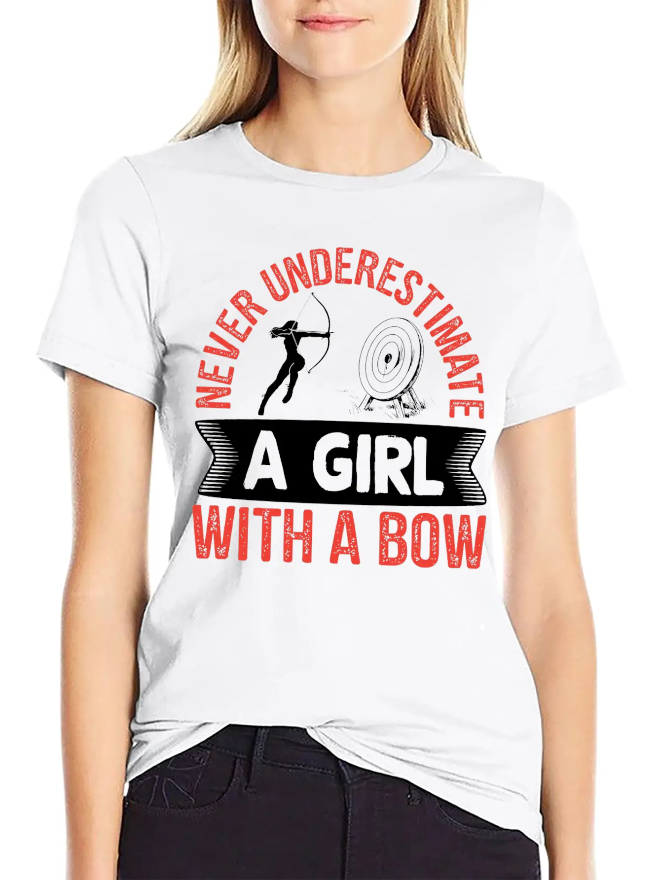 Archery Archer Girl With A Bow Breathable Soft Cotton T-Shirt – Timeless Casual Look