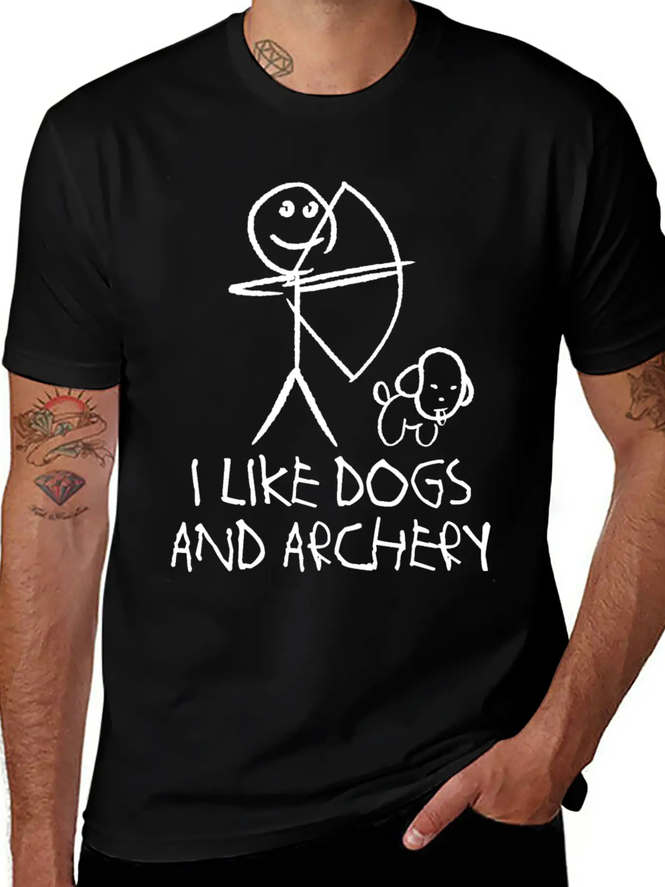 Archery Dog Long Bow Archer Compound Bow Breathable Graphic T-Shirt – Perfect For Casual Days