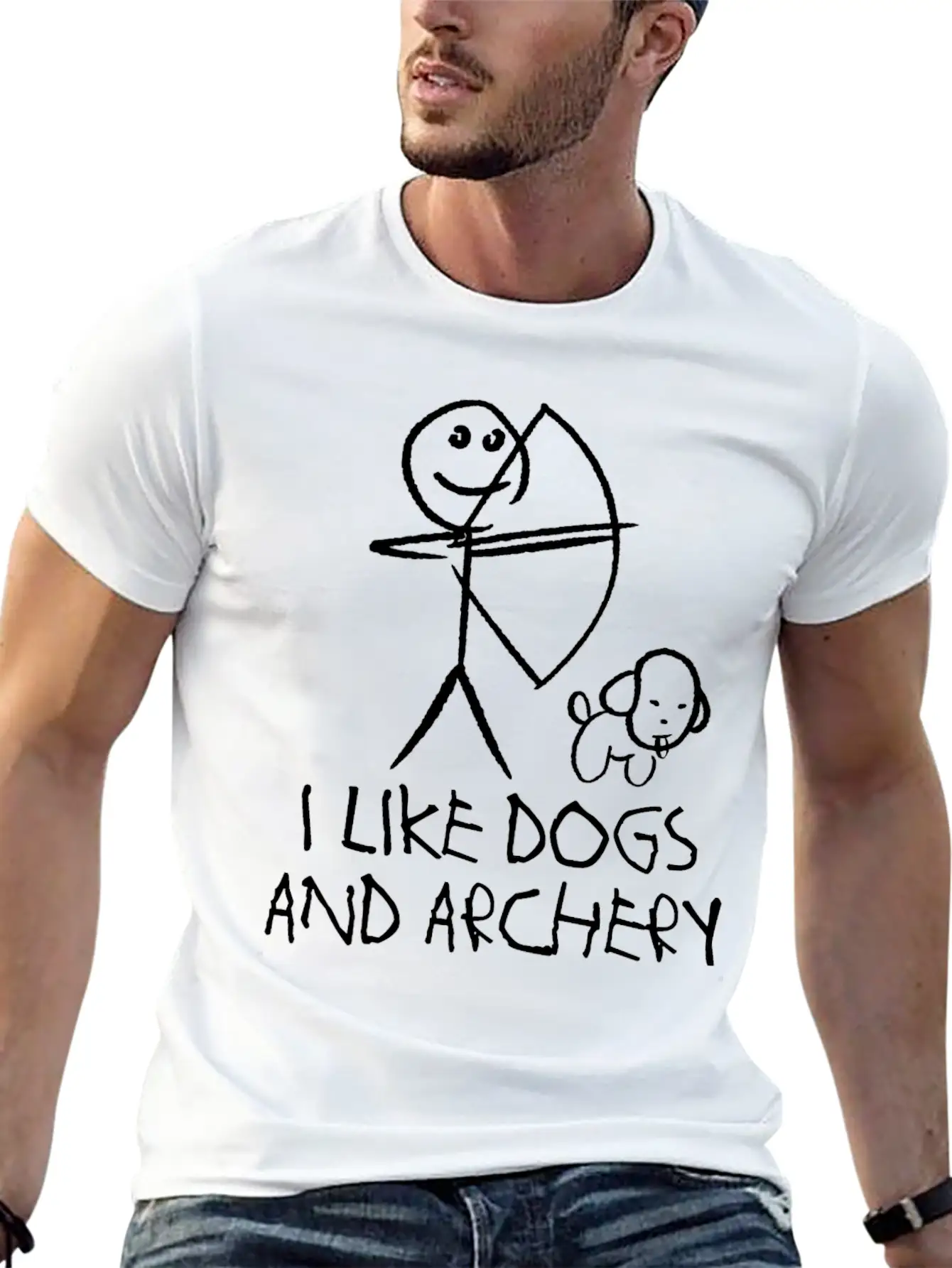 Archery Dog Long Bow Archer Compound Bow Breathable Graphic T-Shirt – Perfect For Casual Days