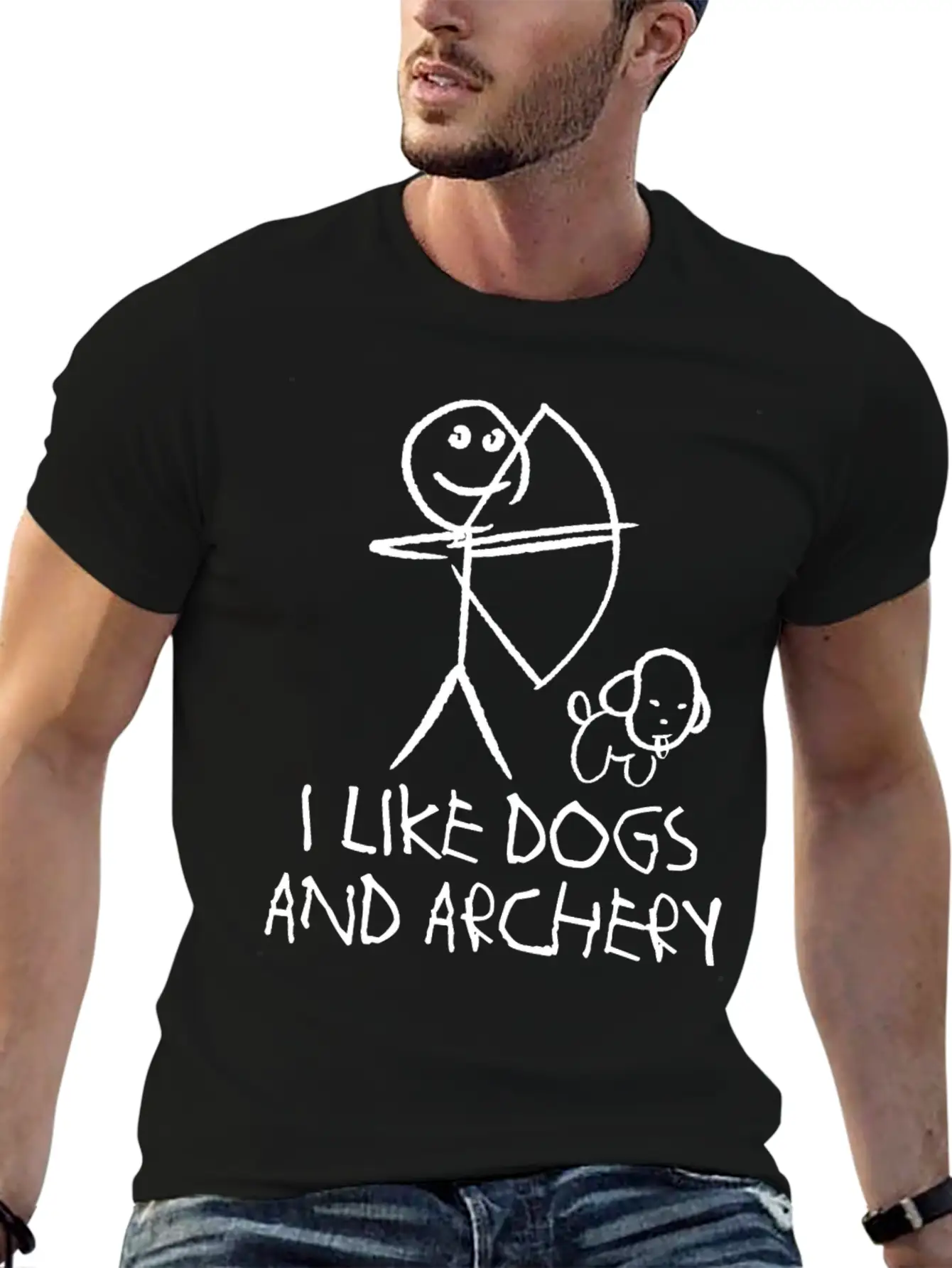 Archery Dog Long Bow Archer Compound Bow Breathable Graphic T-Shirt – Perfect For Casual Days