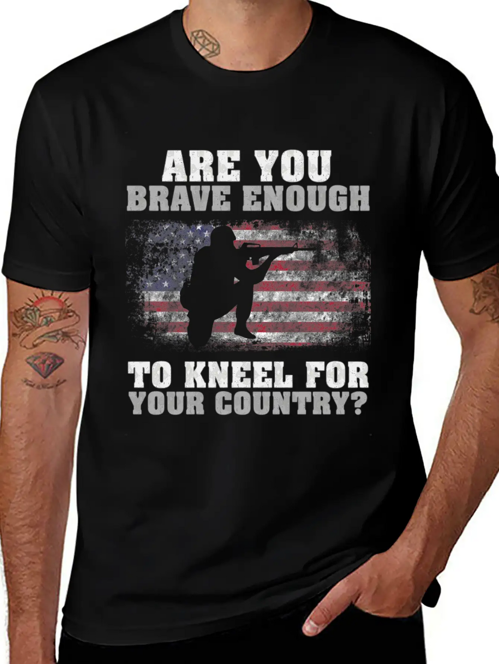 Are You Brave Enough To Kneel For Your Country Breathable Graphic T-Shirt – Perfect For Casual Days